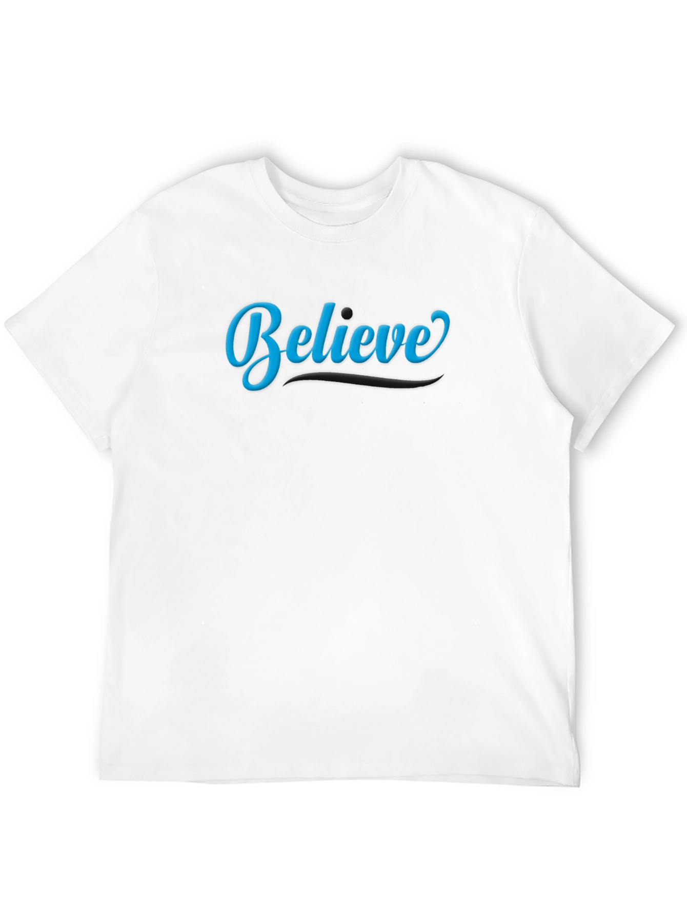 Believe Black Cotton Graphic Tee