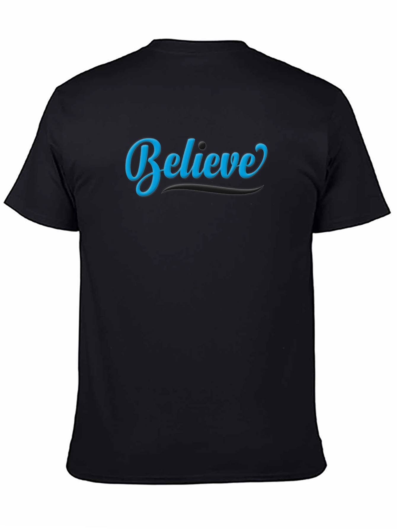 Believe Black Cotton Graphic Tee