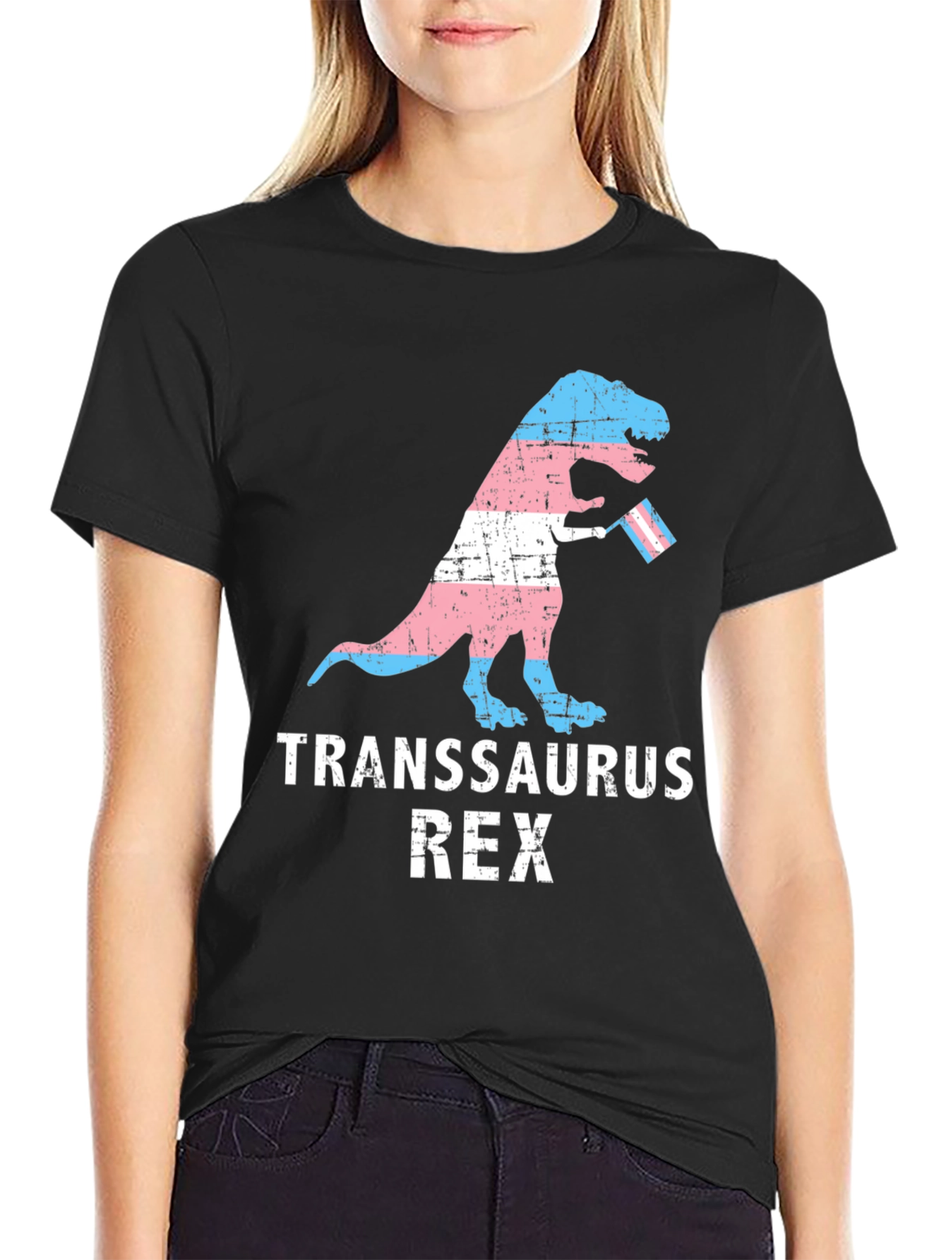 Transsaurus Rex T-Shirt - LGBTQ+ Pride Dinosaur Tee