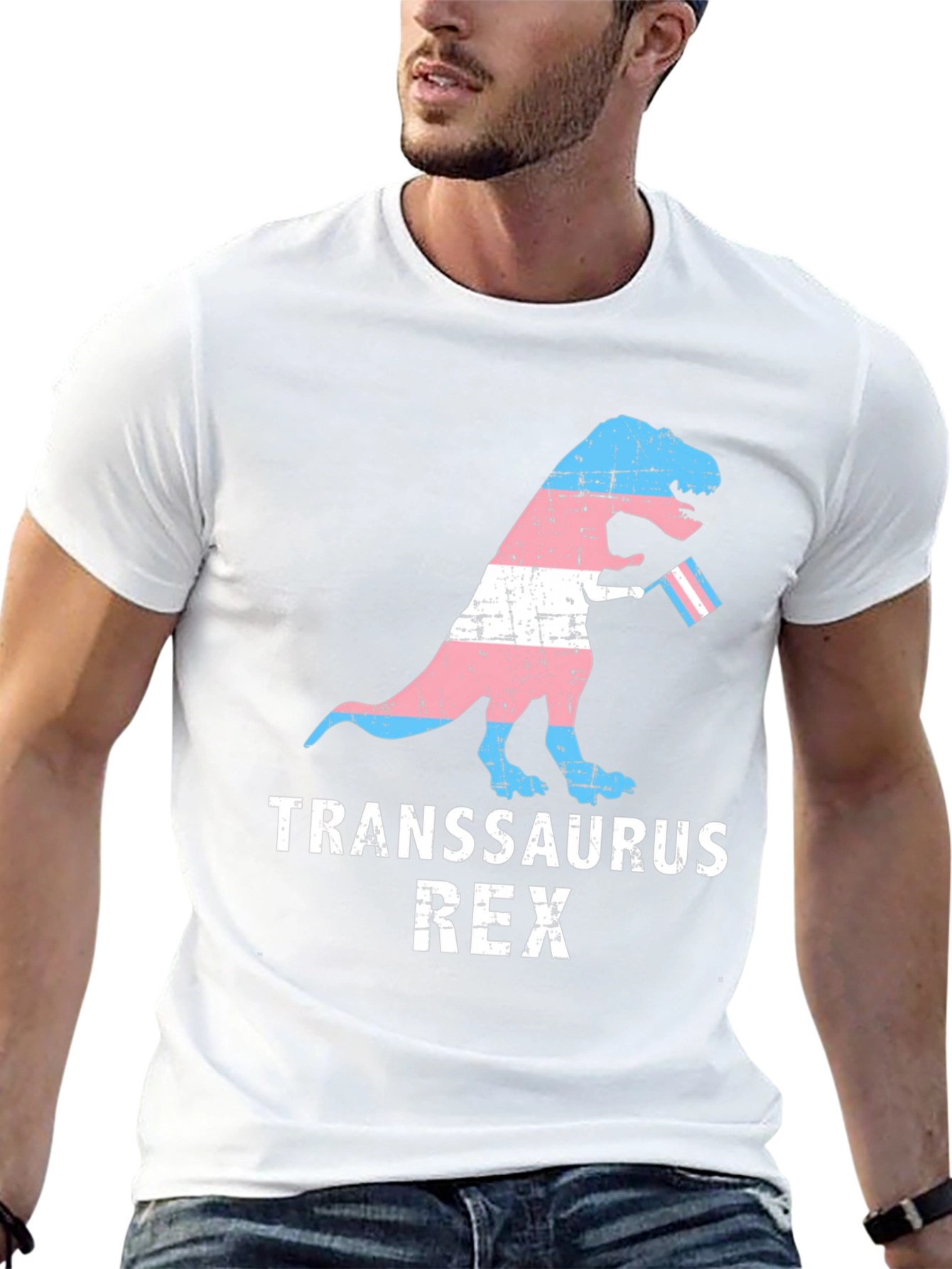 Transsaurus Rex T-Shirt - LGBTQ+ Pride Dinosaur Tee
