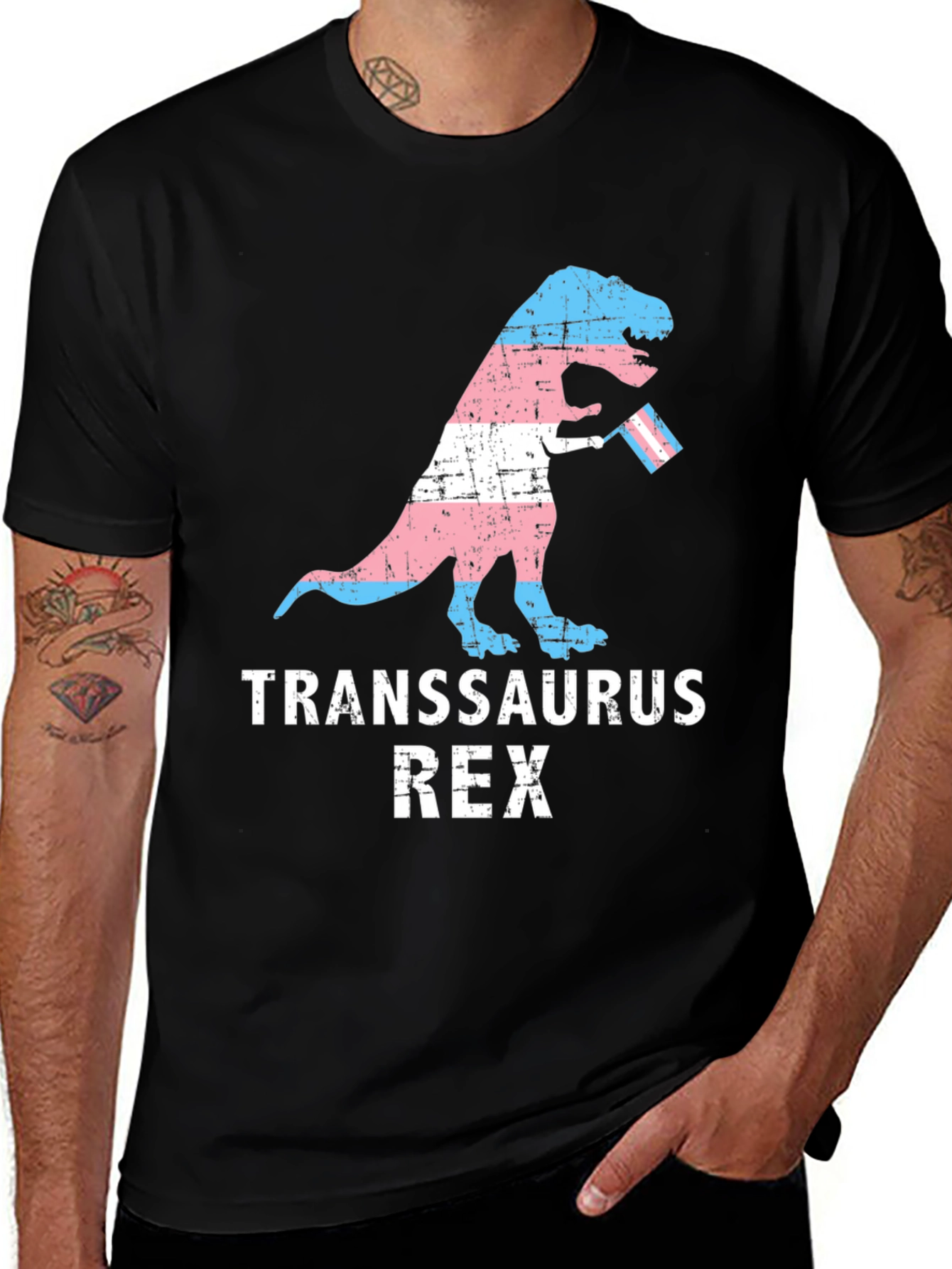 Transsaurus Rex T-Shirt - LGBTQ+ Pride Dinosaur Tee