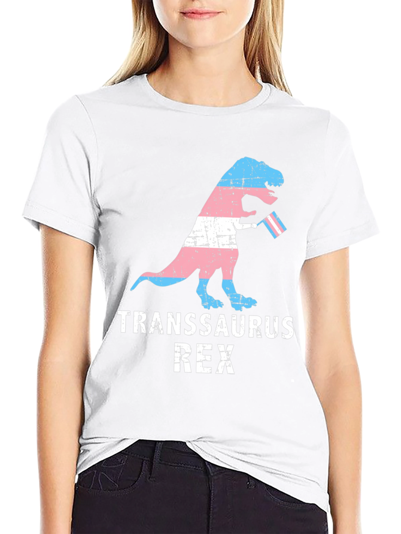Transsaurus Rex T-Shirt - LGBTQ+ Pride Dinosaur Tee