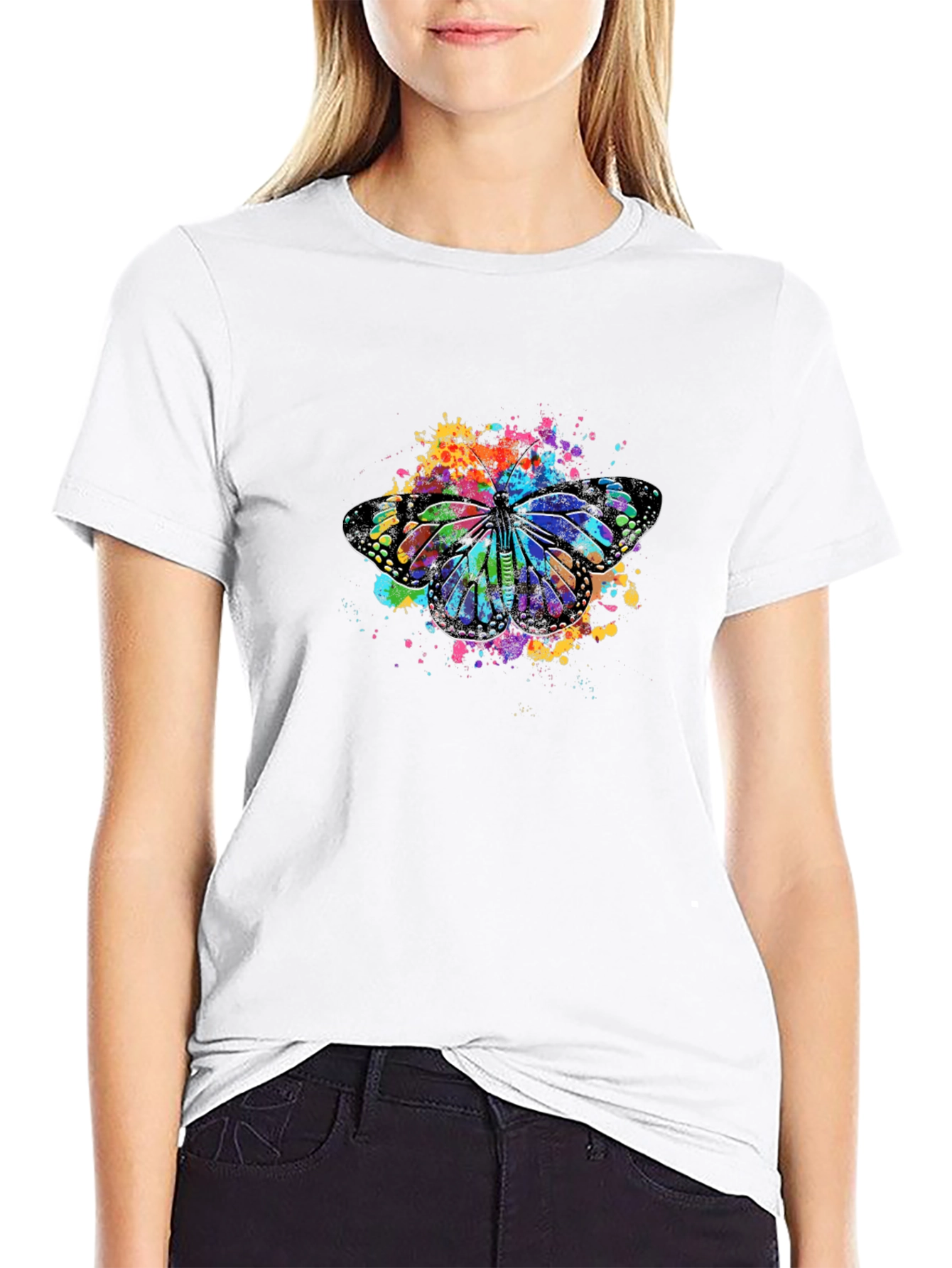 Butterfly Splash Black T-Shirt