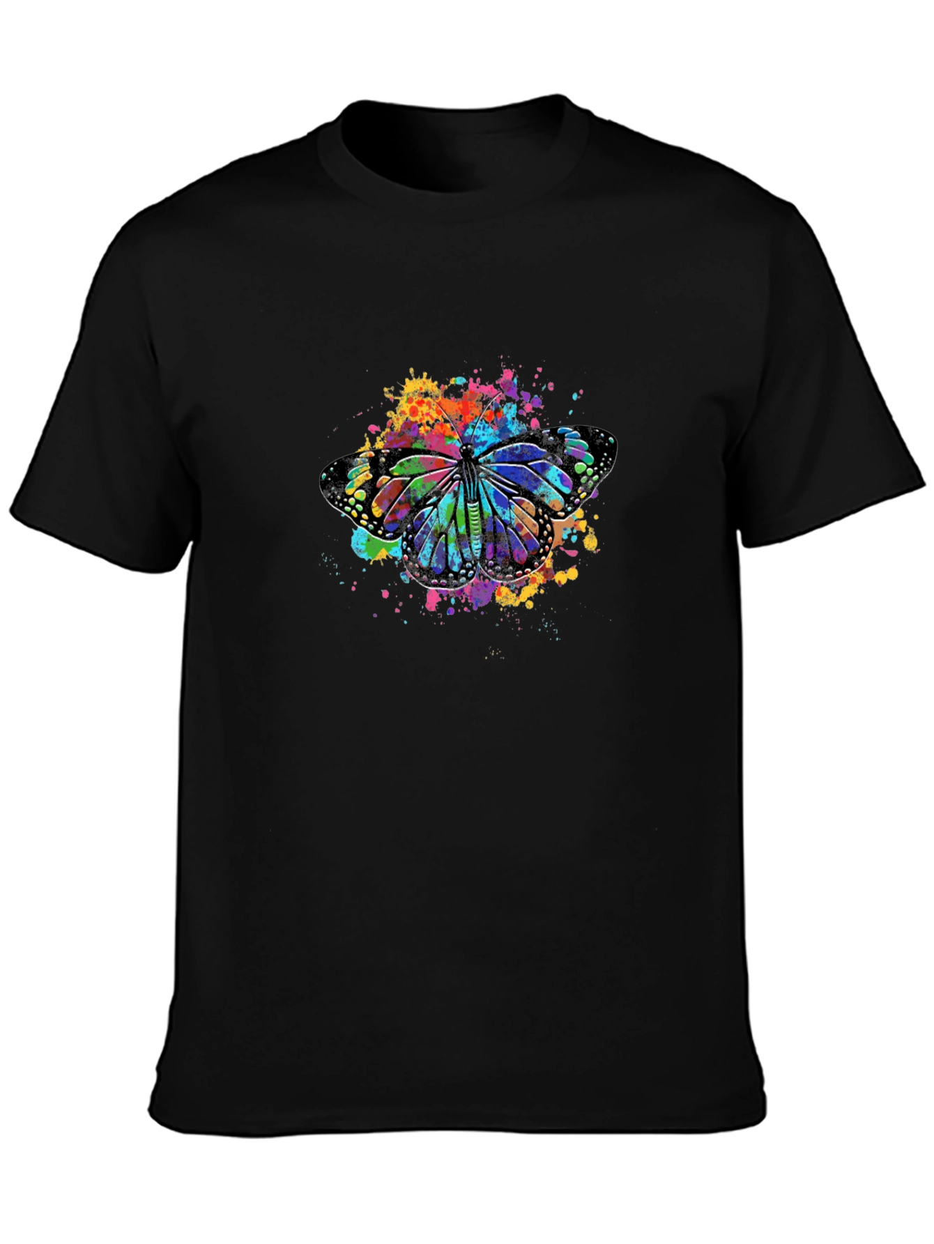 Butterfly Splash Black T-Shirt