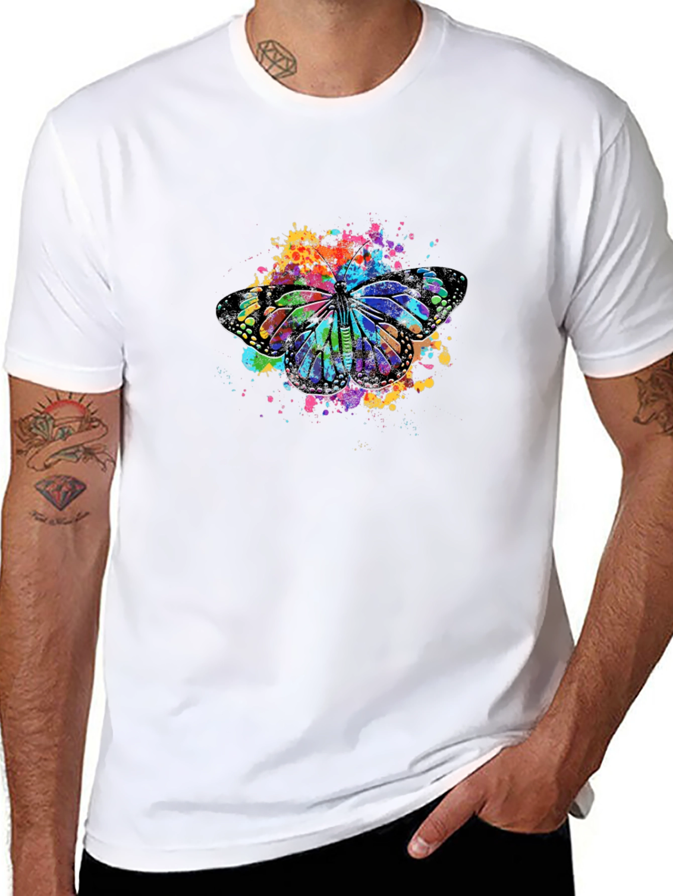 Butterfly Splash Black T-Shirt