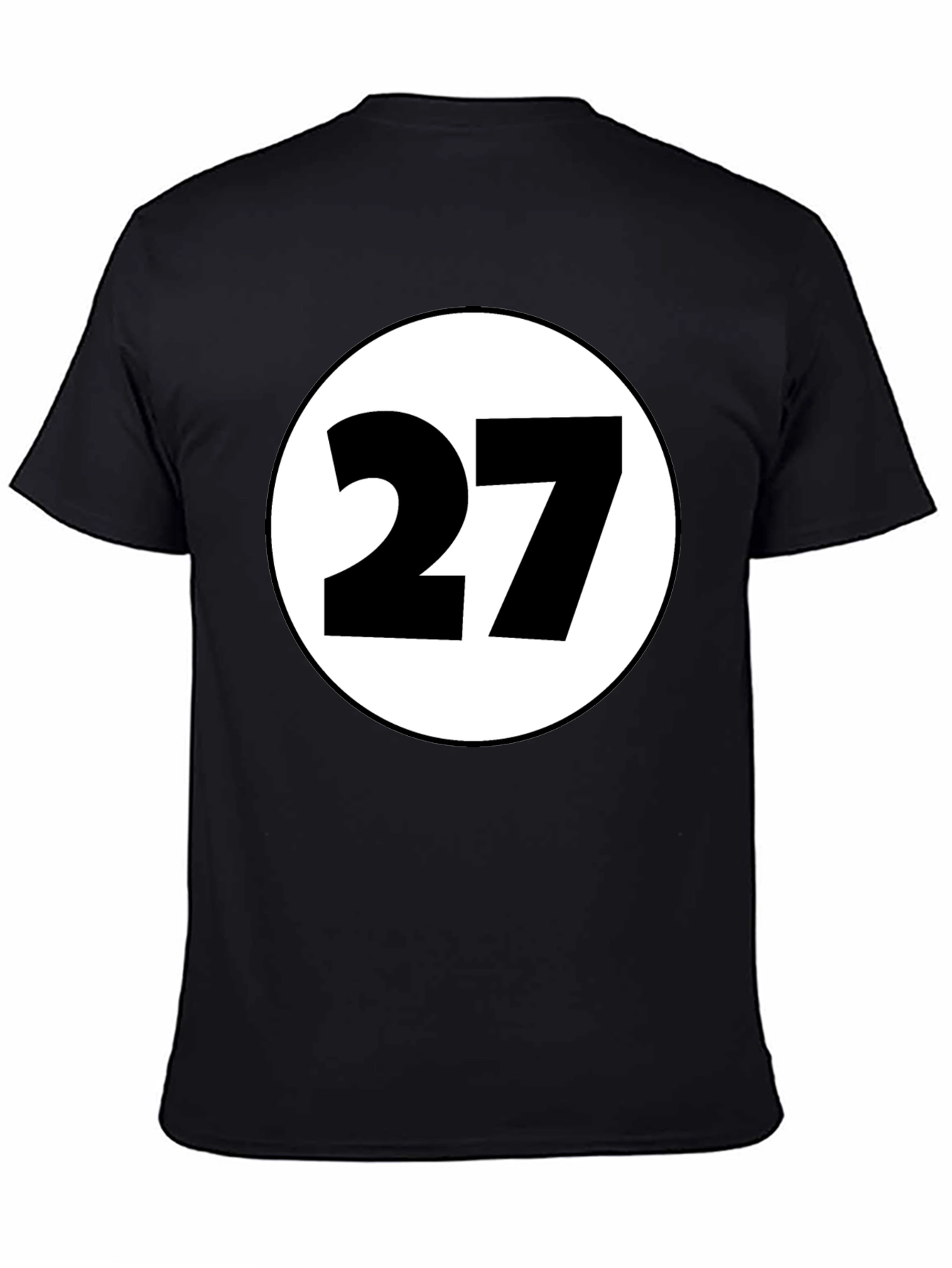 Black T-Shirt with White Circle and Number 27