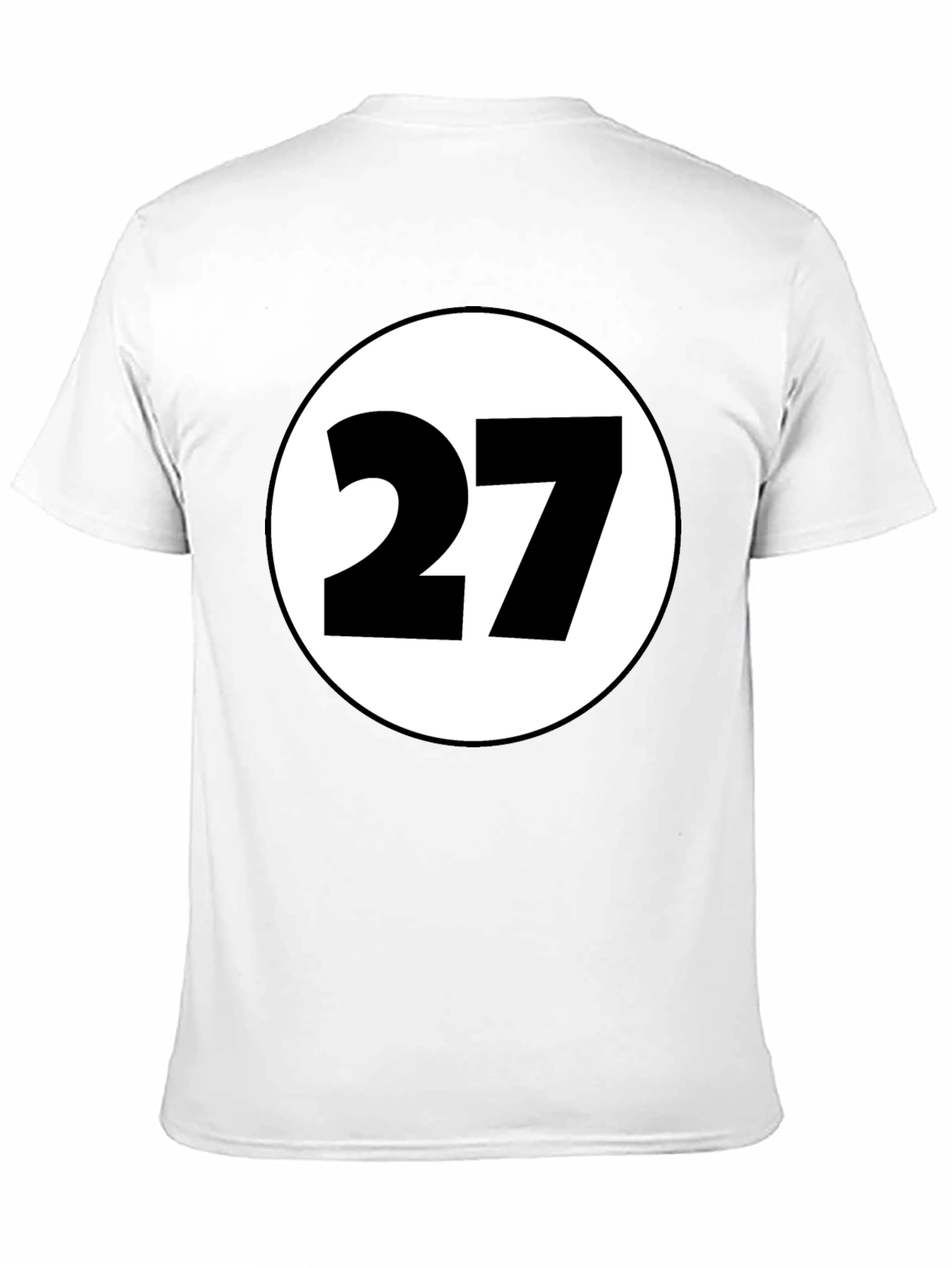 Black T-Shirt with White Circle and Number 27
