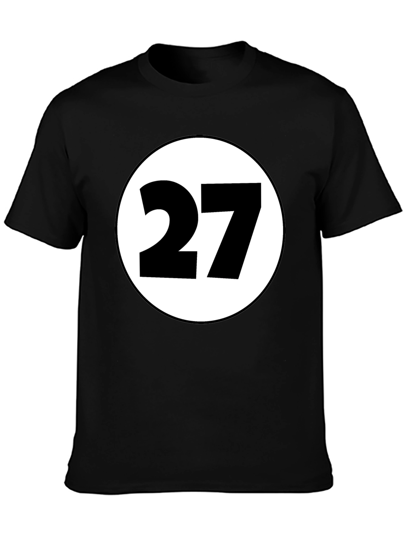Black T-Shirt with White Circle and Number 27