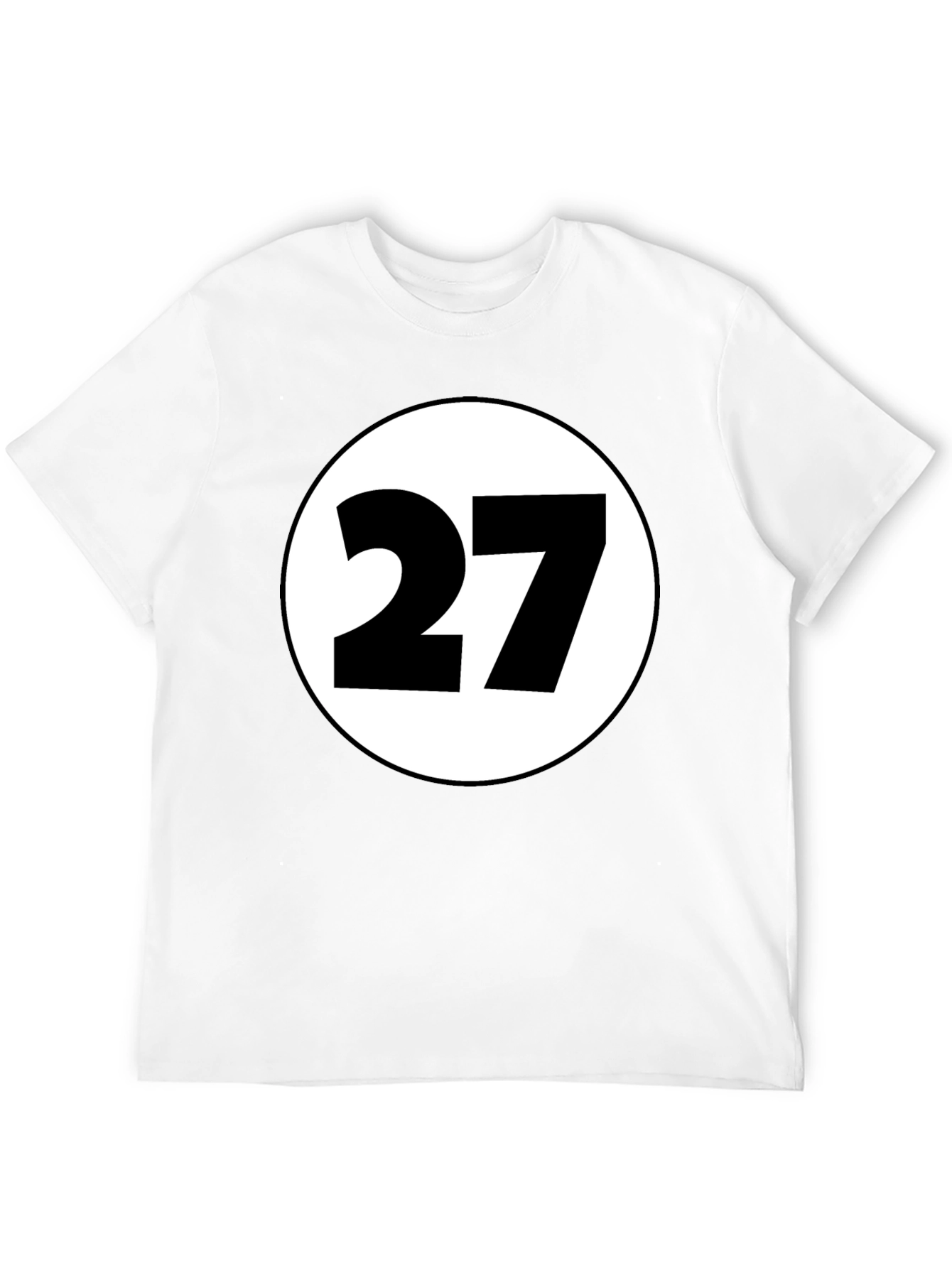 Black T-Shirt with White Circle and Number 27