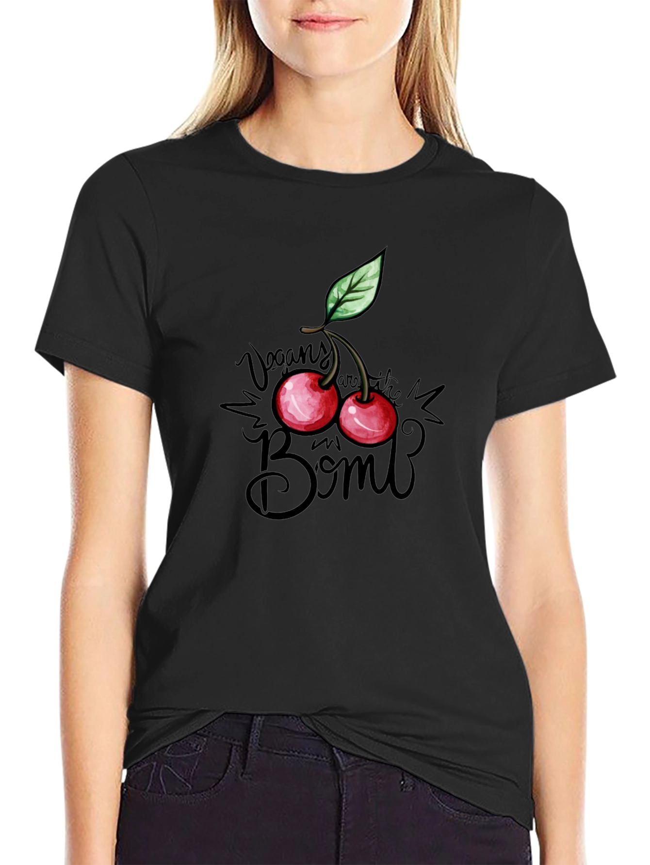 Vegan Cherry Bomb Graphic T-Shirt
