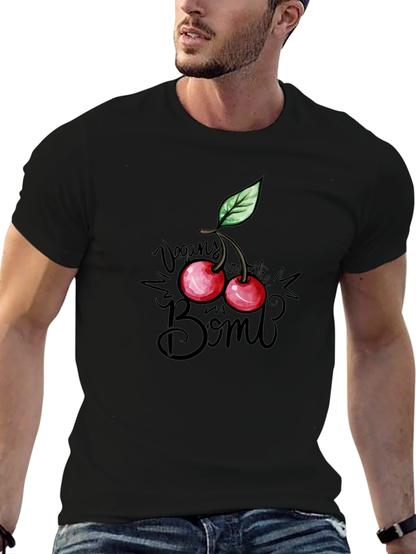 Vegan Cherry Bomb Graphic T-Shirt