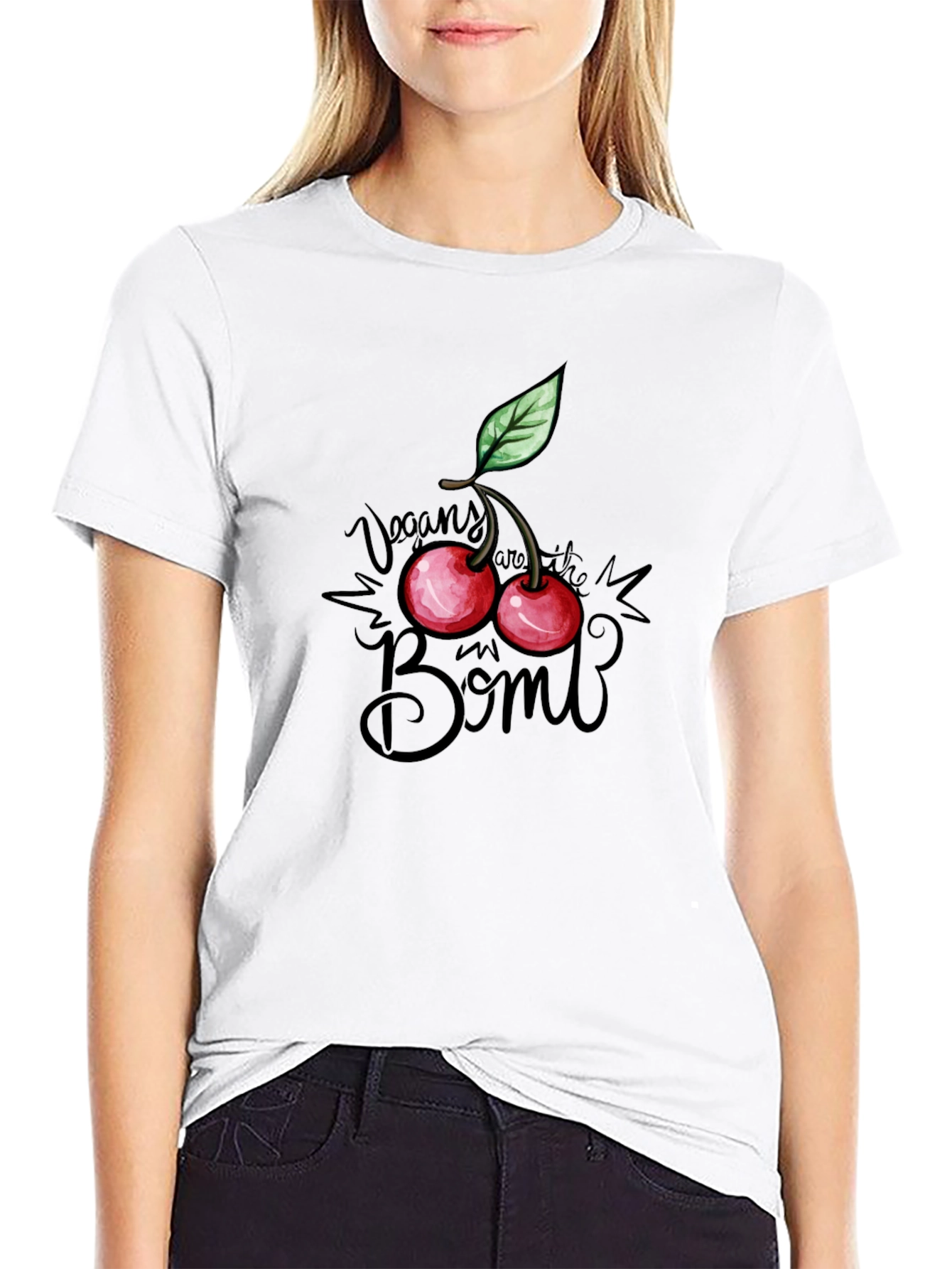 Vegan Cherry Bomb Graphic T-Shirt