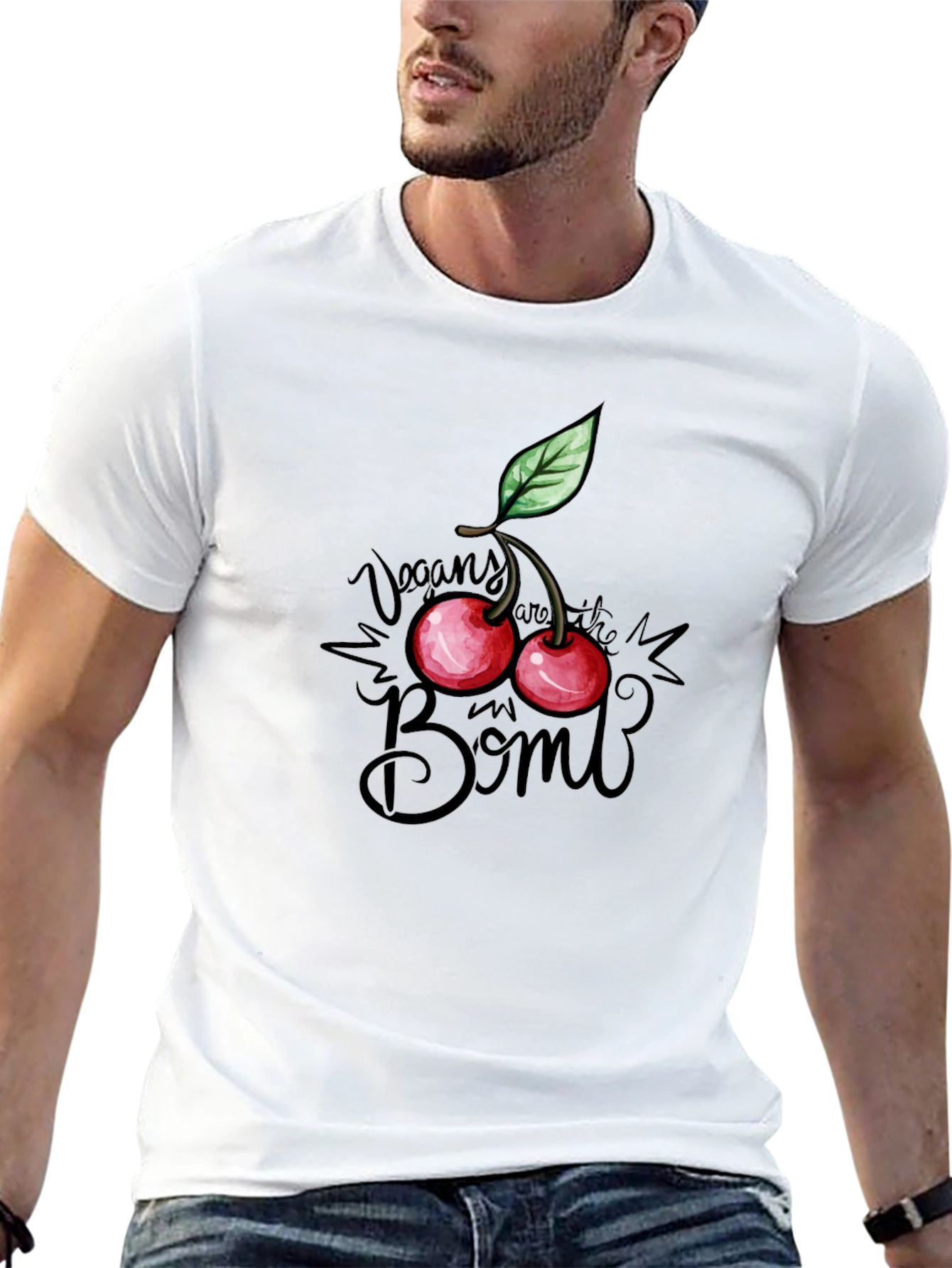 Vegan Cherry Bomb Graphic T-Shirt