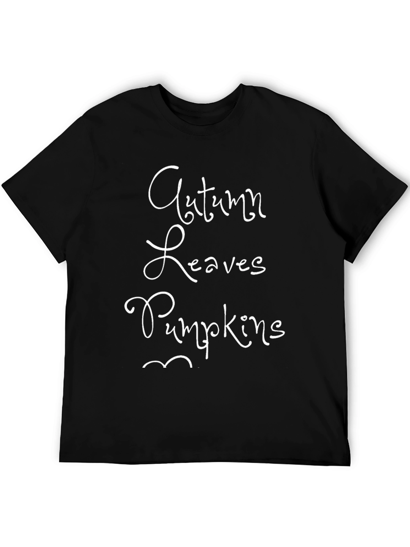 Autumn Leaves Pumpkins T-Shirt - Black