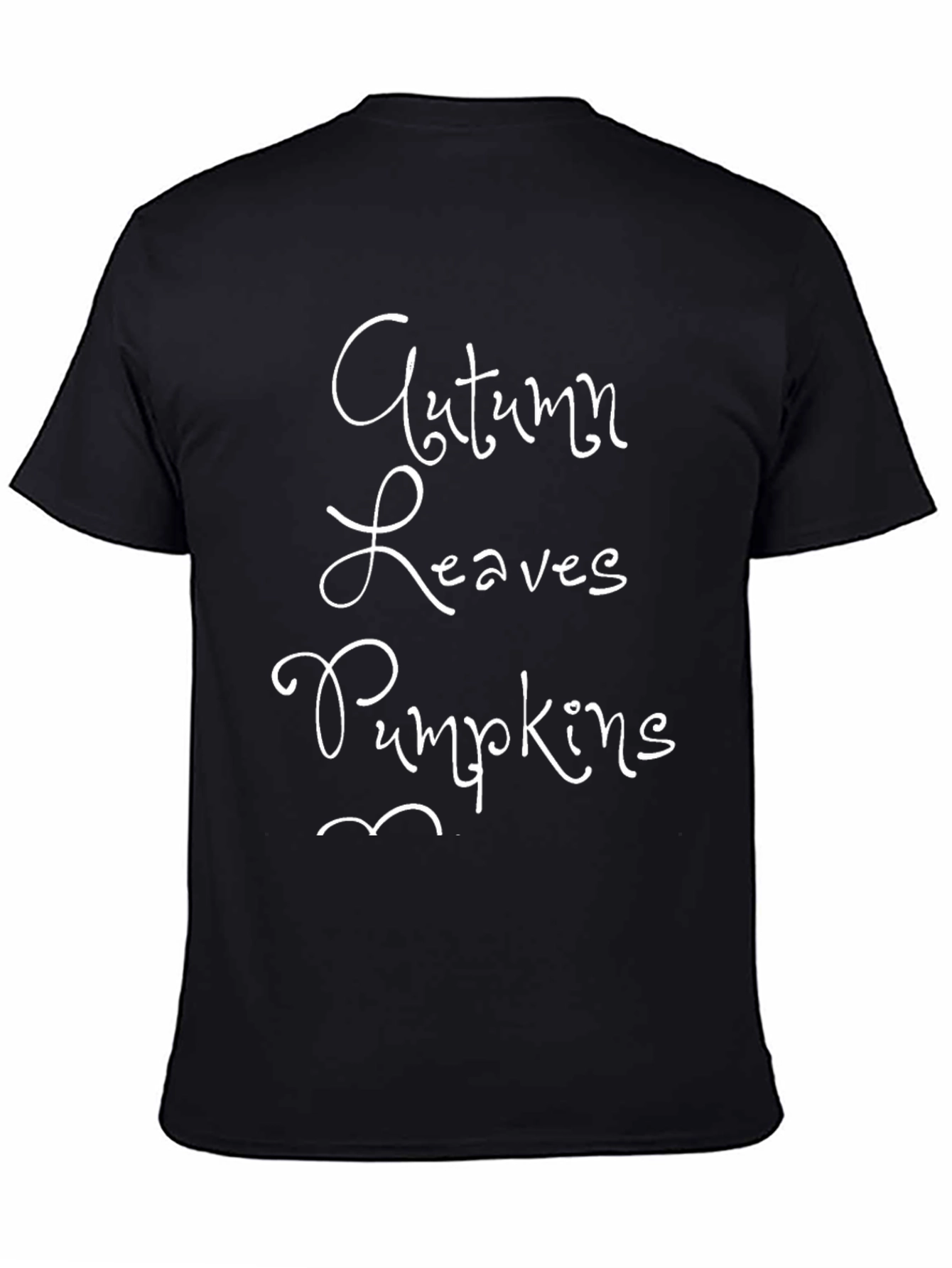 Autumn Leaves Pumpkins T-Shirt - Black