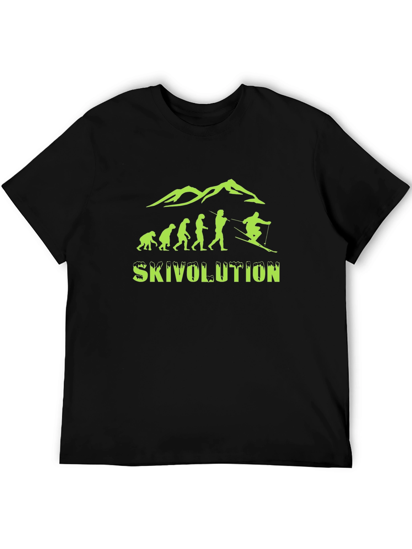 Skivolution T-Shirt: Skiing Evolution Black Tee