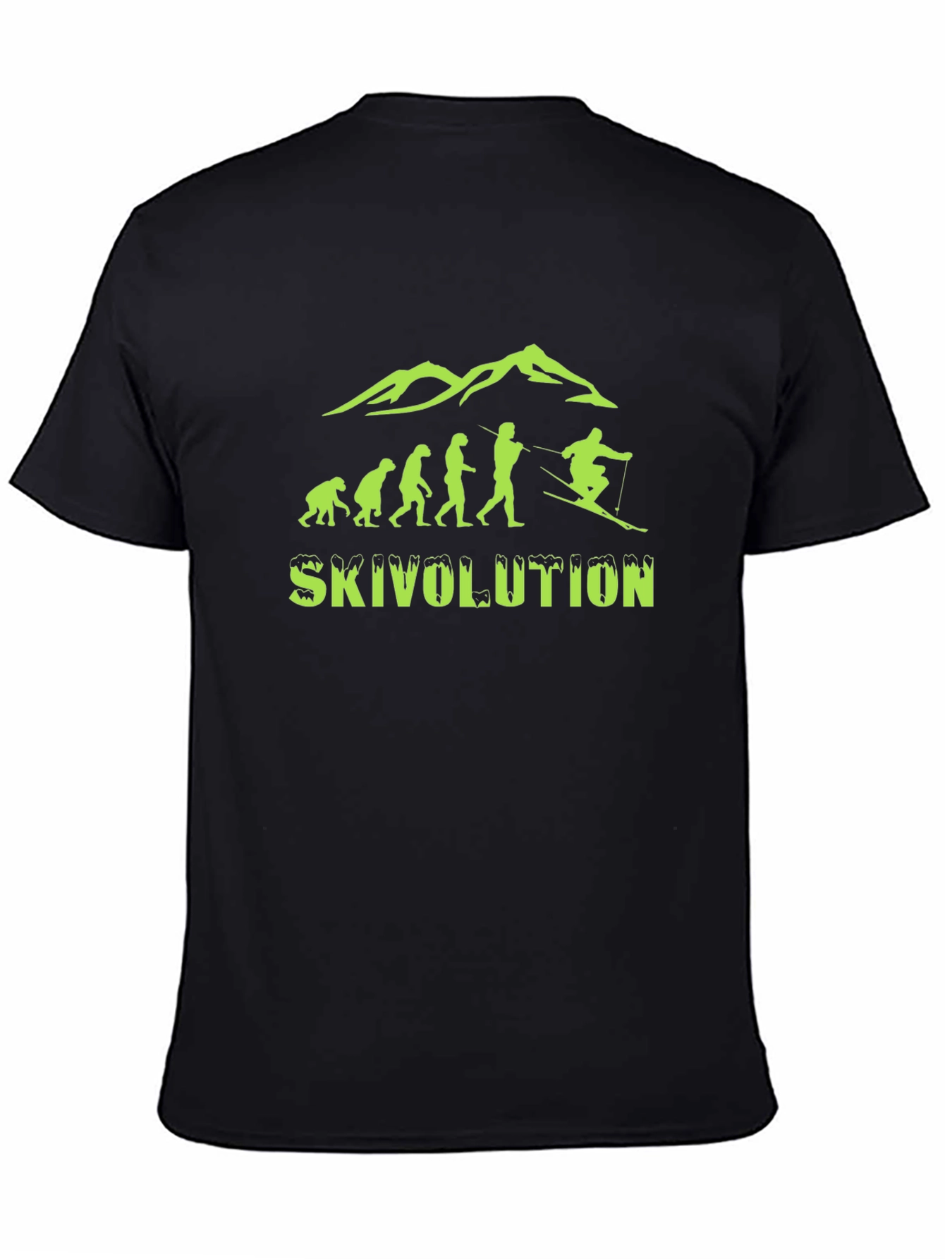 Skivolution T-Shirt: Skiing Evolution Black Tee