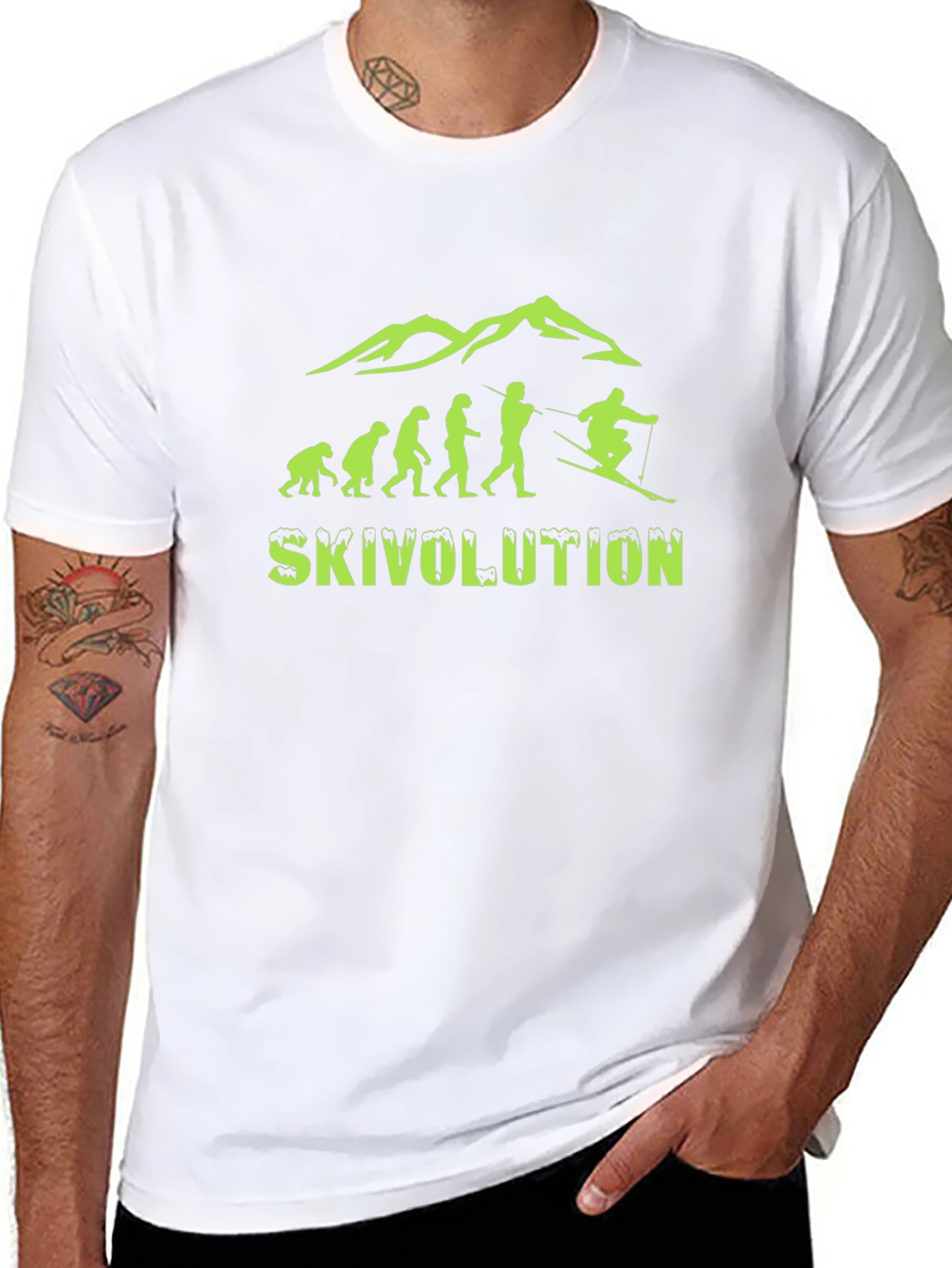 Skivolution T-Shirt: Skiing Evolution Black Tee