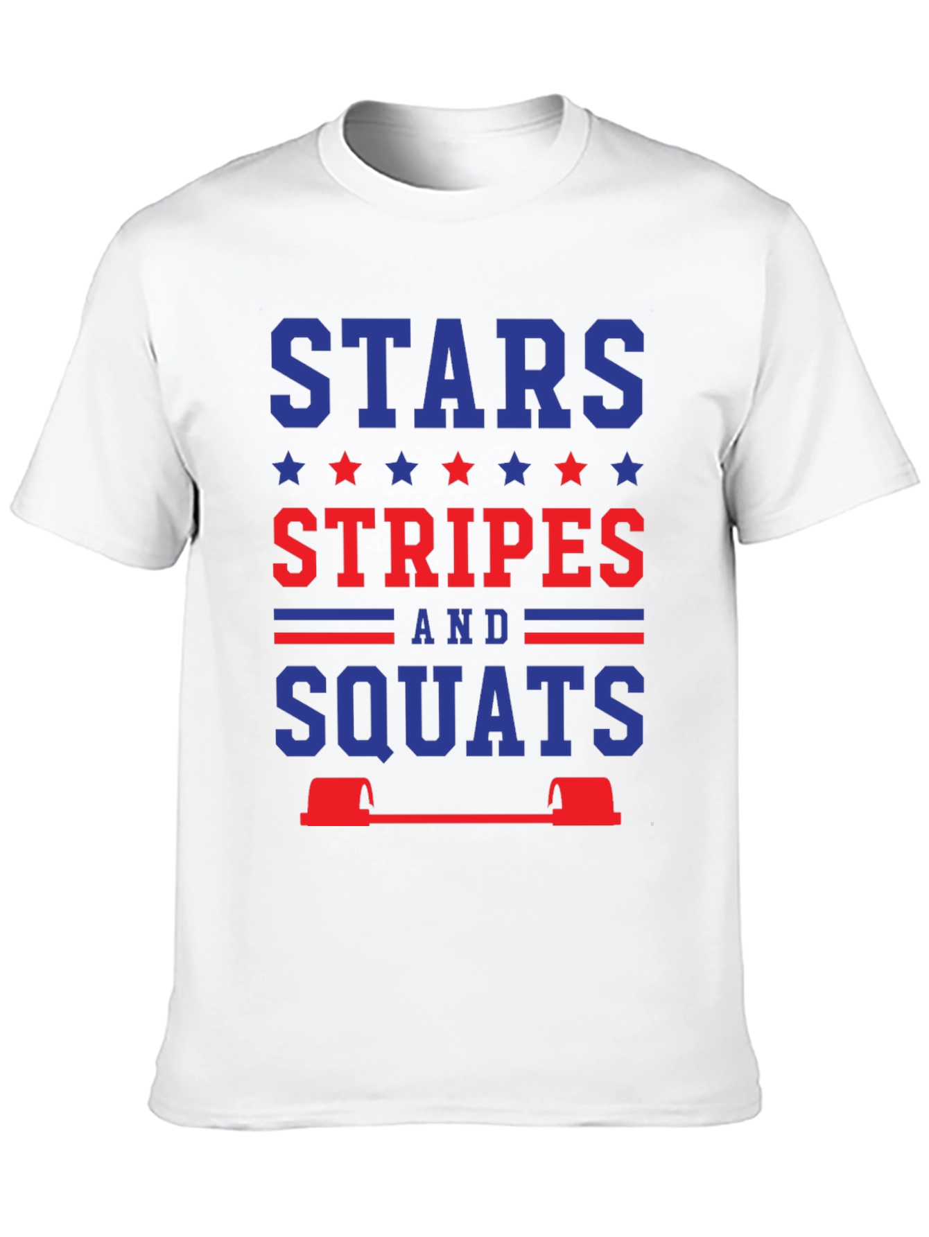 Stars Stripes and Squats Patriotic Workout T-Shirt