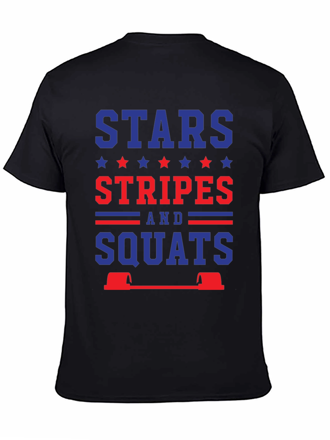 Stars Stripes and Squats Patriotic Workout T-Shirt