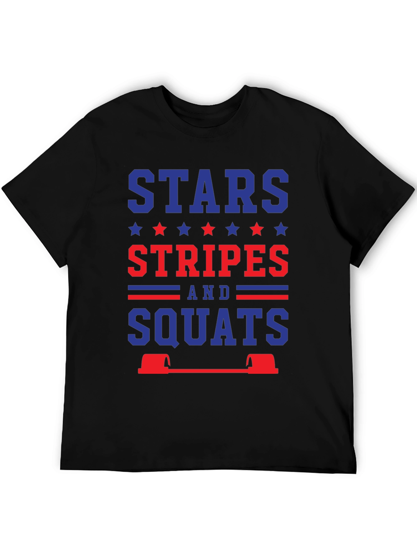 Stars Stripes and Squats Patriotic Workout T-Shirt
