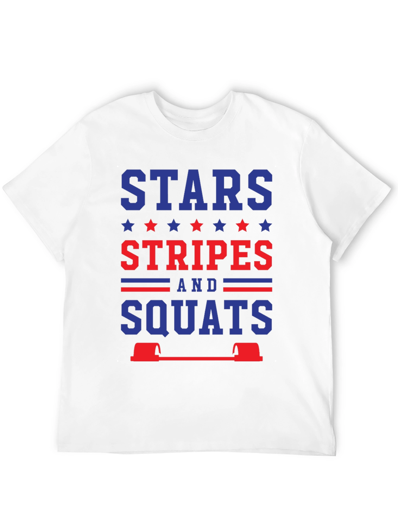Stars Stripes and Squats Patriotic Workout T-Shirt