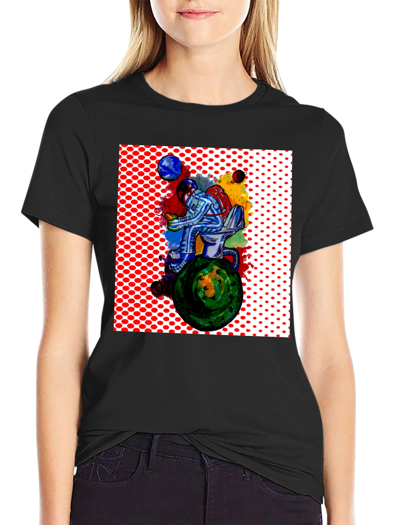 Astronaut on Toilet T-Shirt - Space Humor Tee