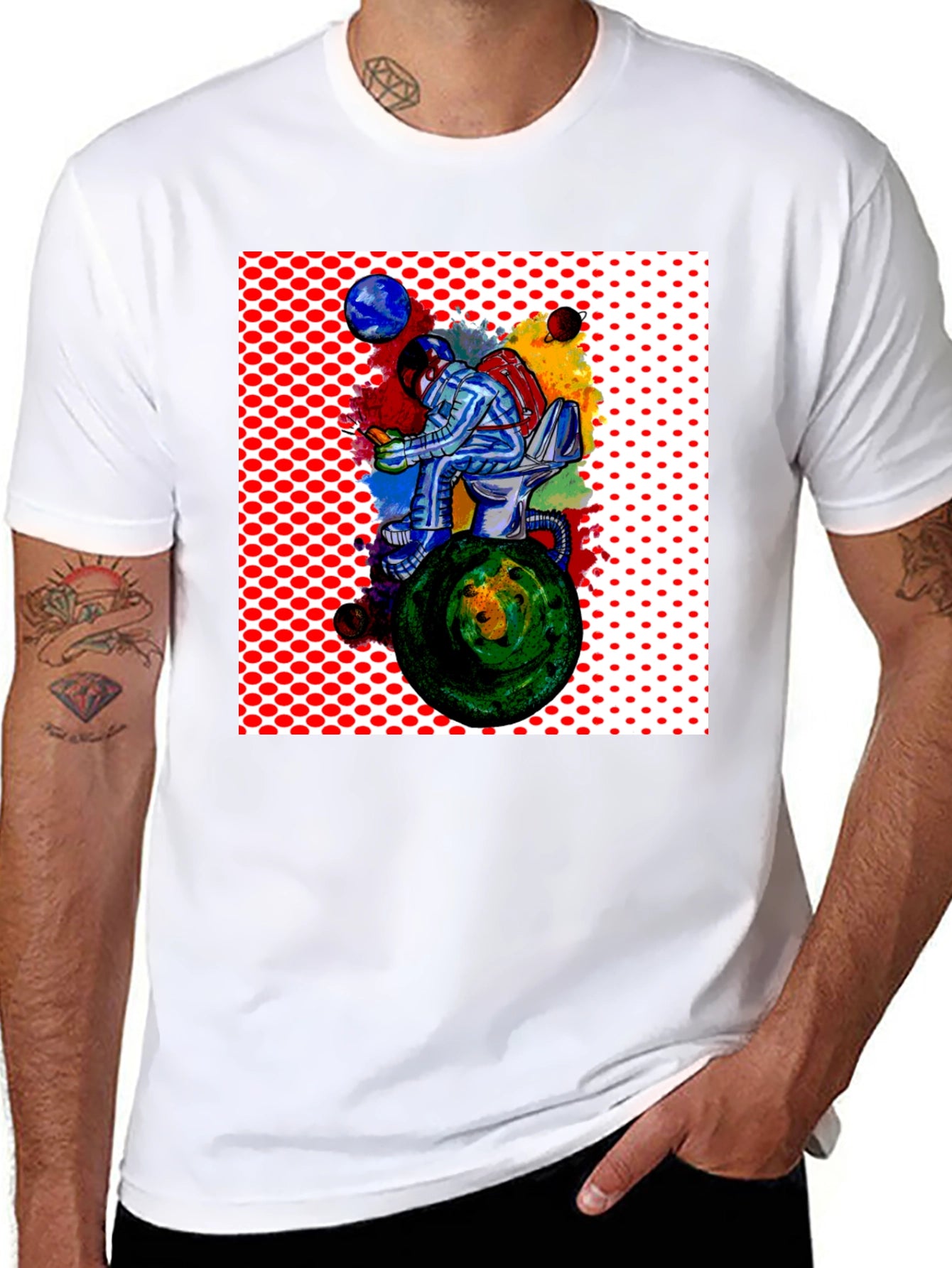 Astronaut on Toilet T-Shirt - Space Humor Tee