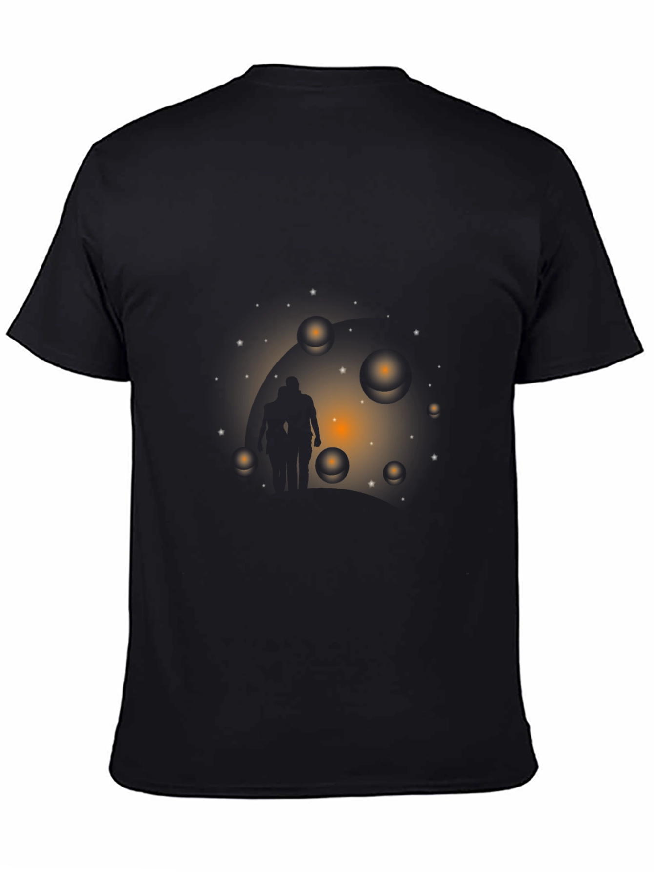 Astral Traveler Graphic Tee - Black Cotton T-Shirt