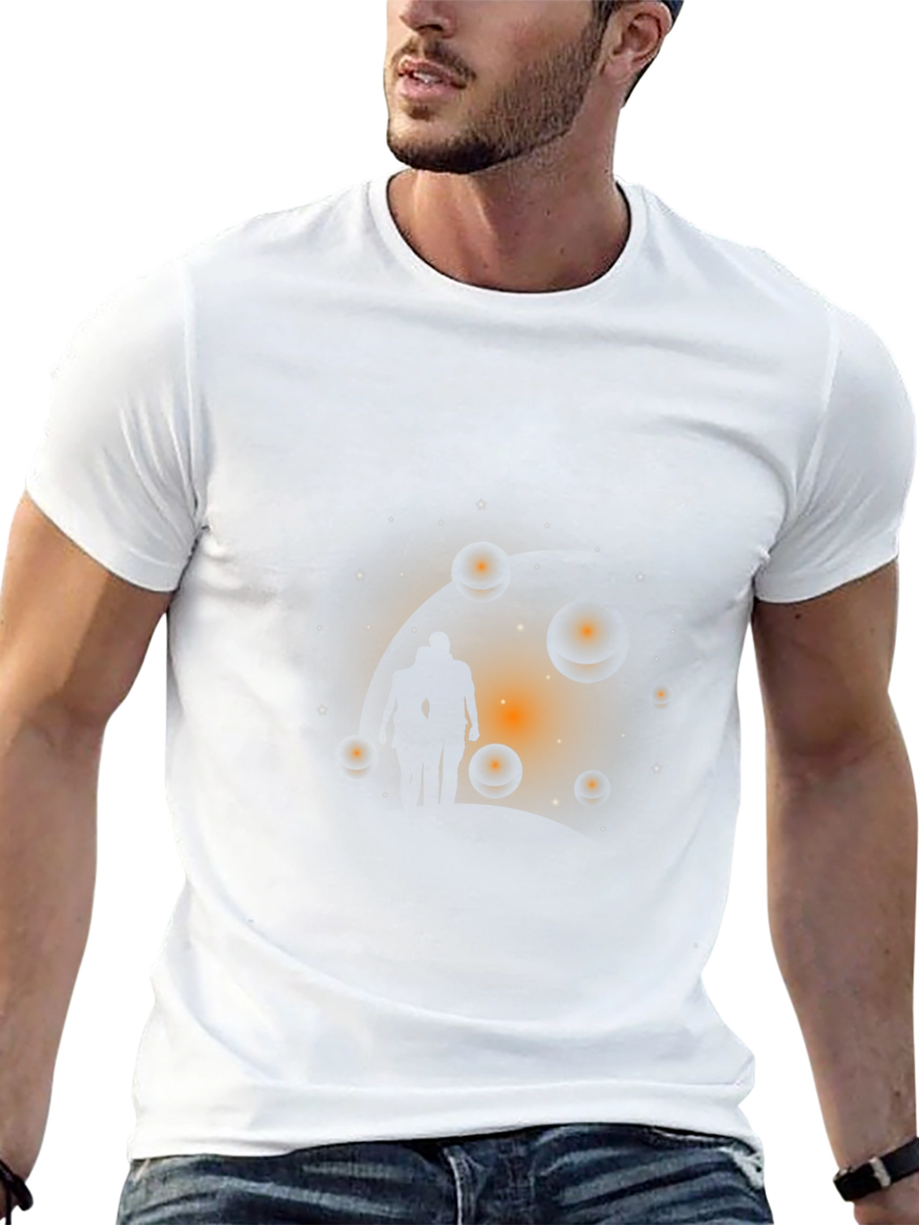 Astral Traveler Graphic Tee - Black Cotton T-Shirt