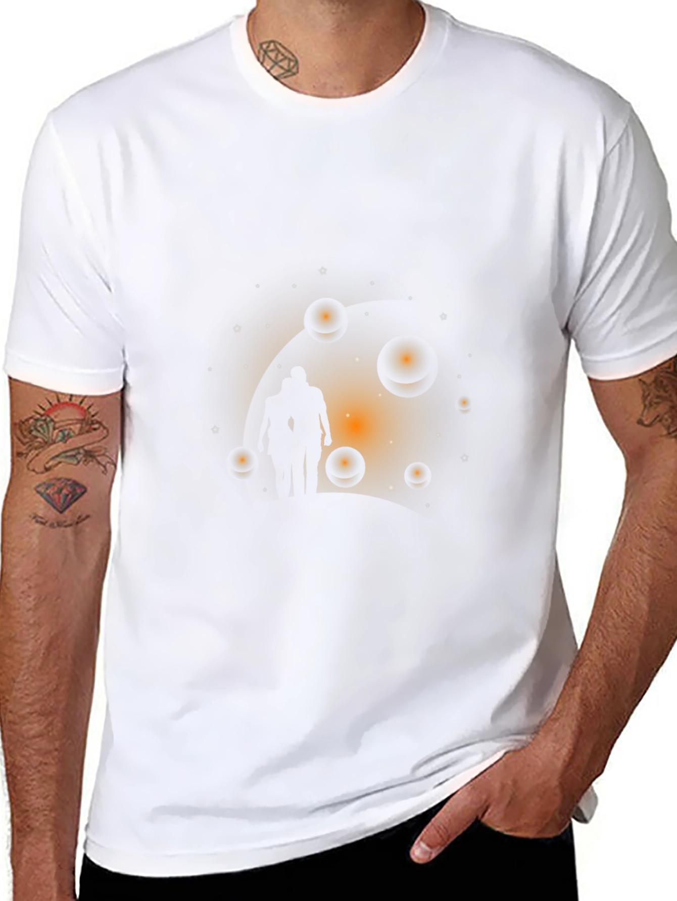 Astral Traveler Graphic Tee - Black Cotton T-Shirt