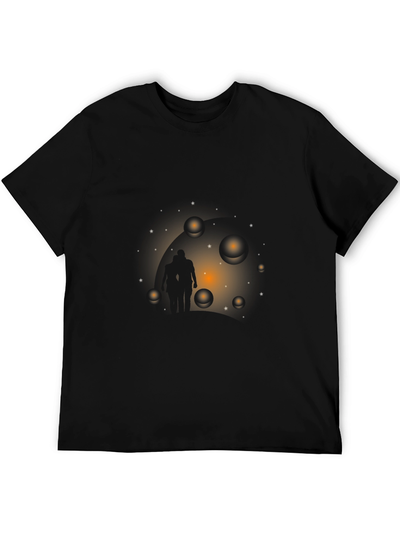 Astral Traveler Graphic Tee - Black Cotton T-Shirt