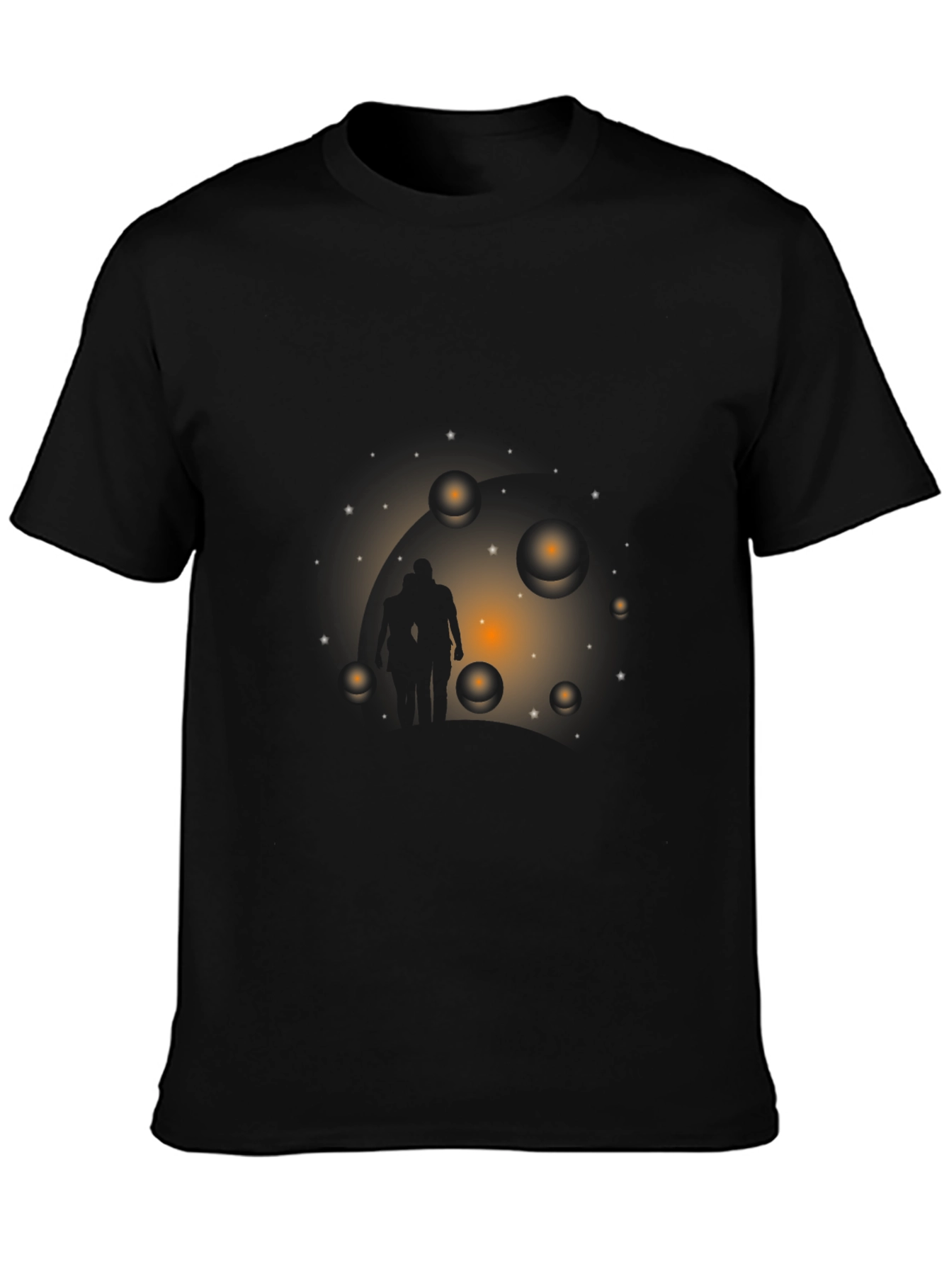 Astral Traveler Graphic Tee - Black Cotton T-Shirt