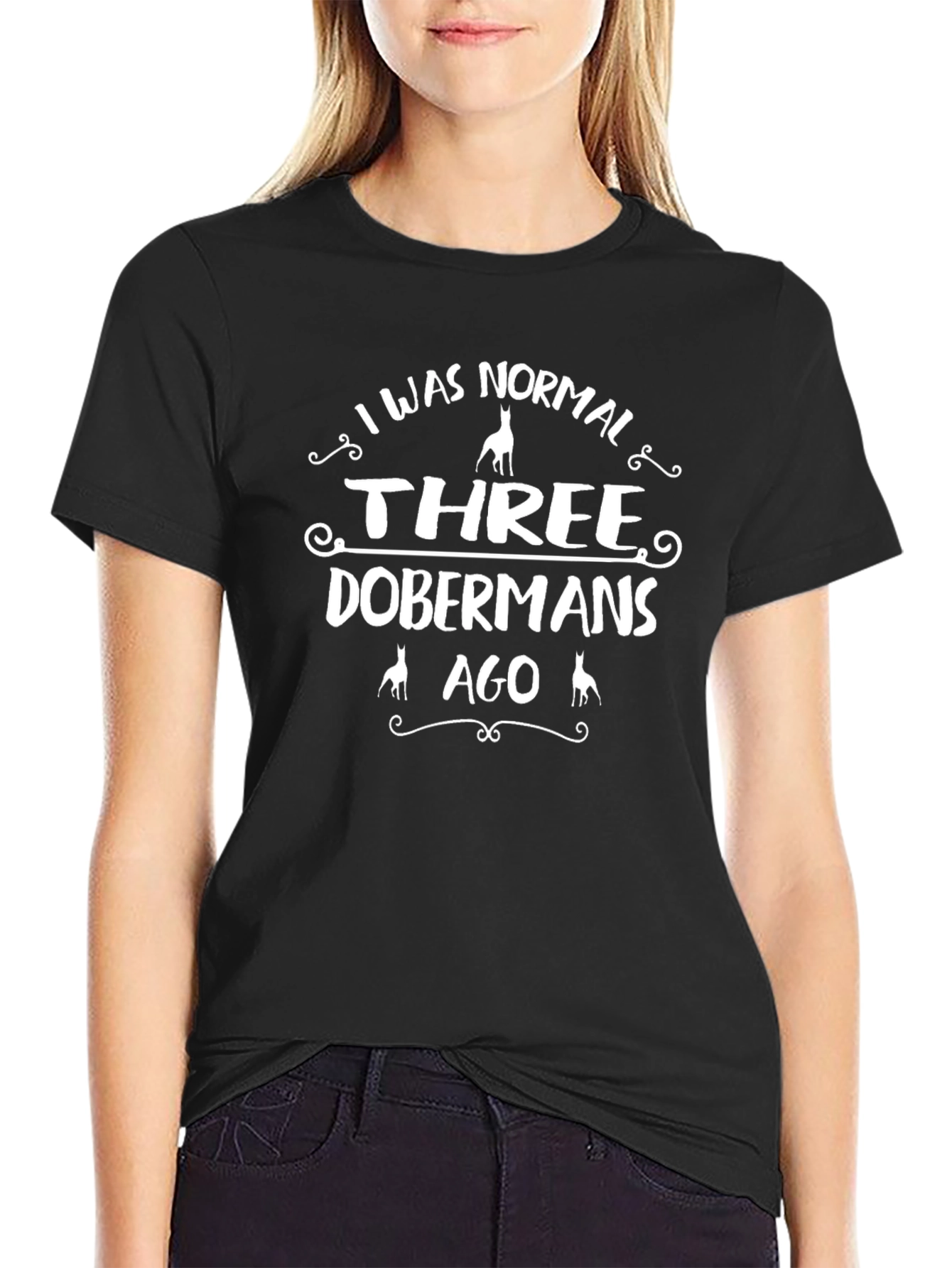 Three Dobermans Ago Black T-Shirt