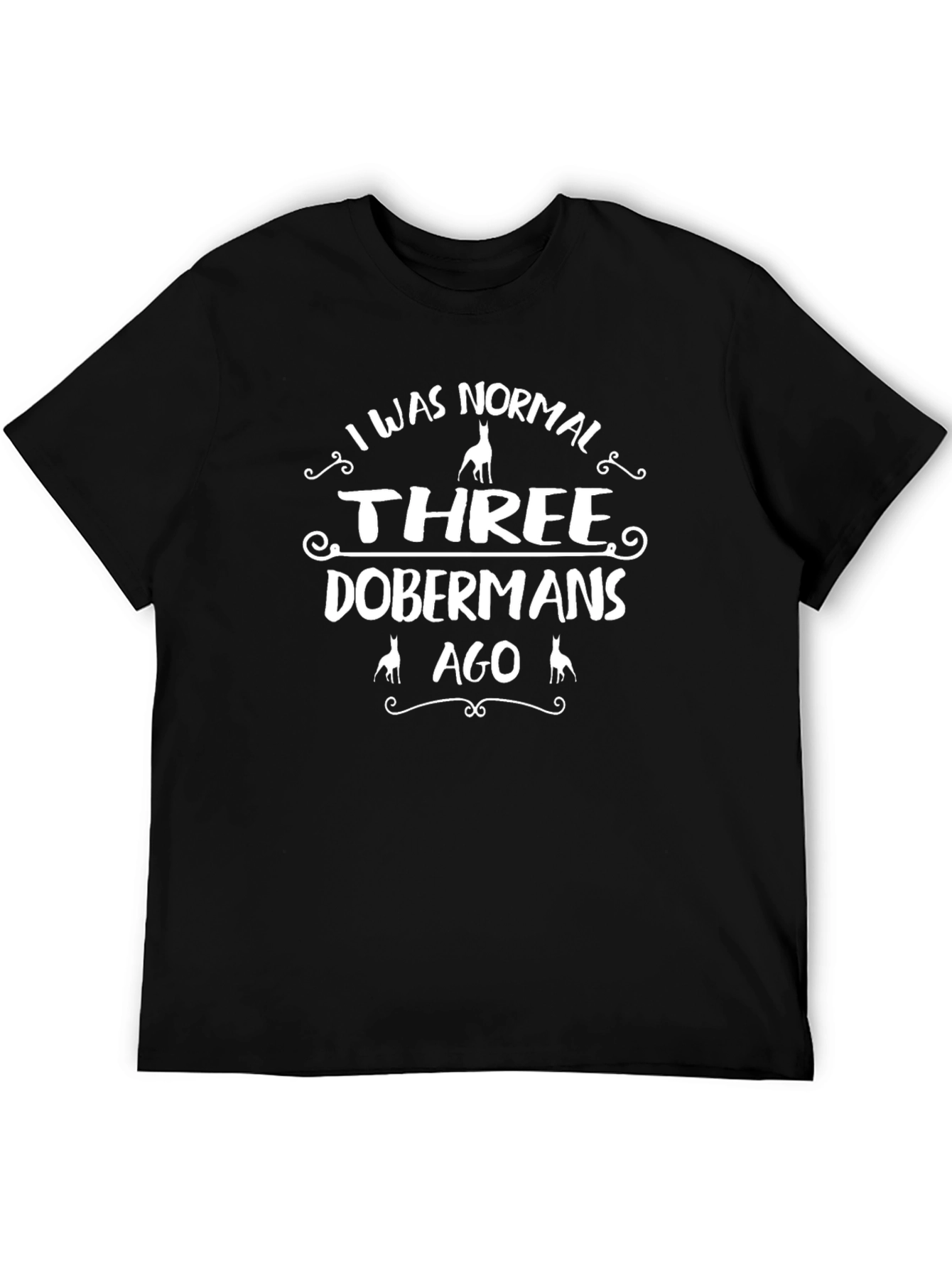 Three Dobermans Ago Black T-Shirt