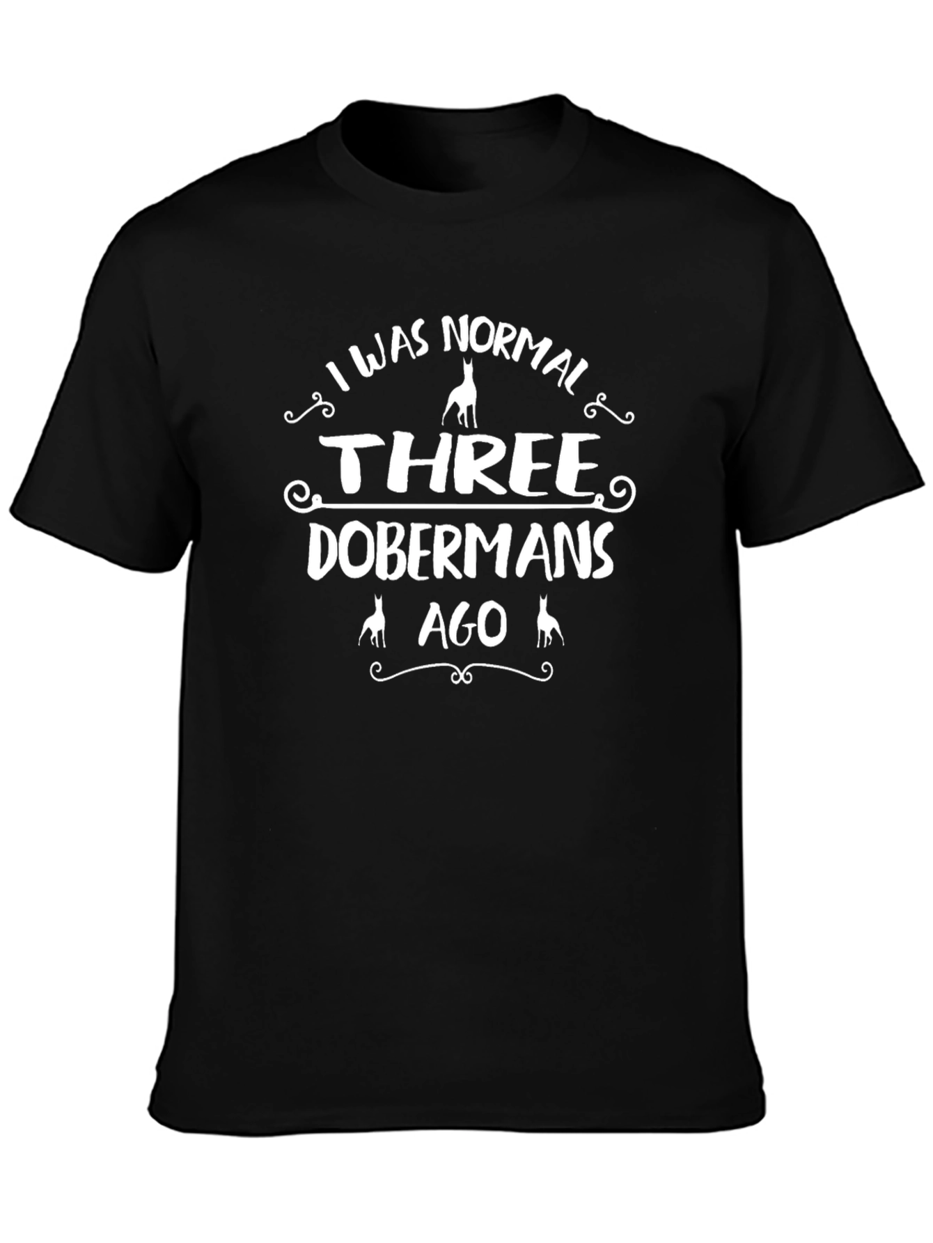 Three Dobermans Ago Black T-Shirt