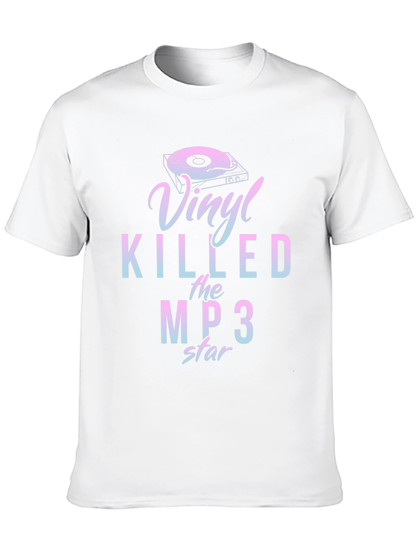 Vinyl Killed the MP3 Star Black Graphic Tee