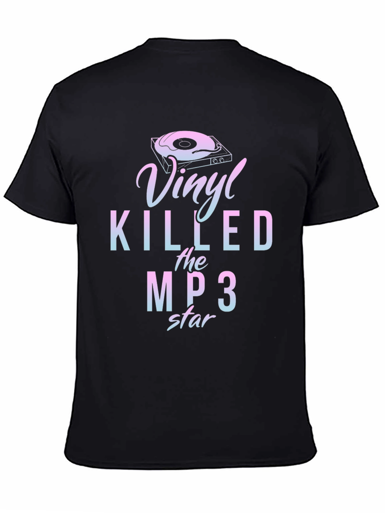 Vinyl Killed the MP3 Star Black Graphic Tee