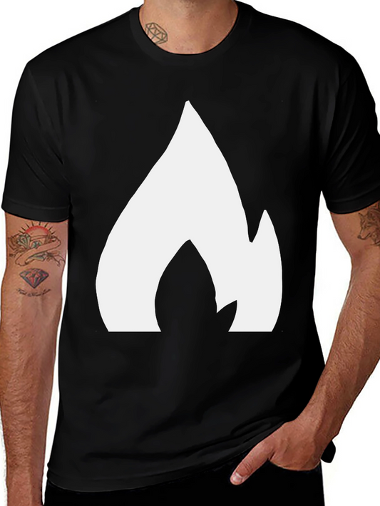 Bold Flame Graphic Tee - Black Casual Shirt