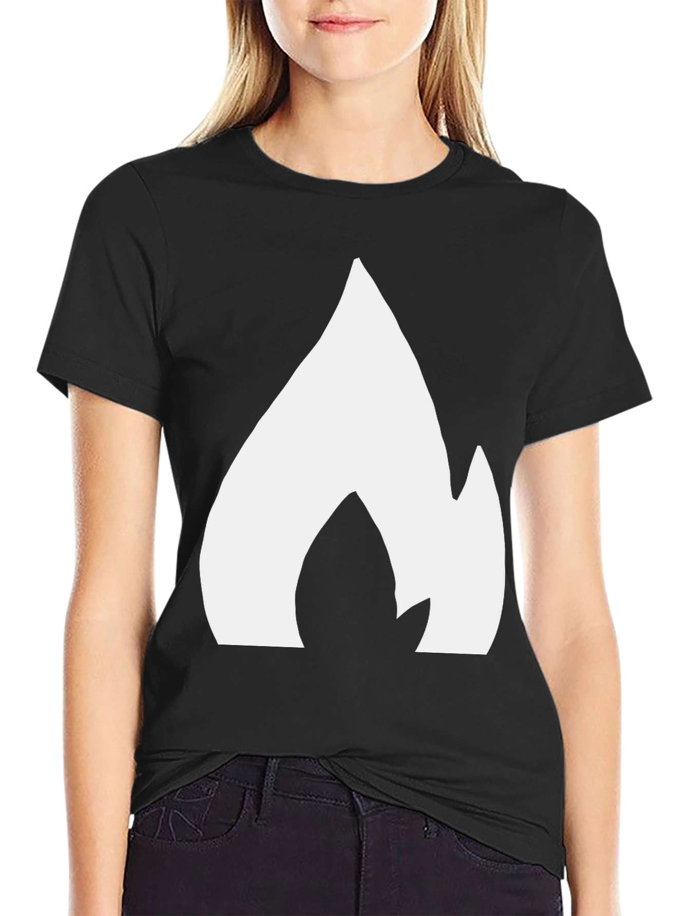 Bold Flame Graphic Tee - Black Casual Shirt