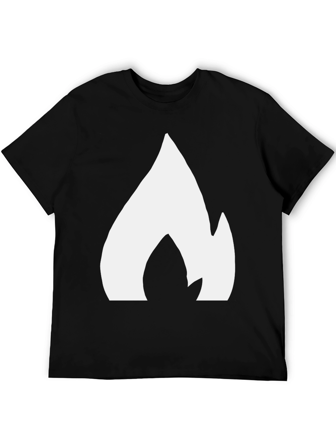 Bold Flame Graphic Tee - Black Casual Shirt
