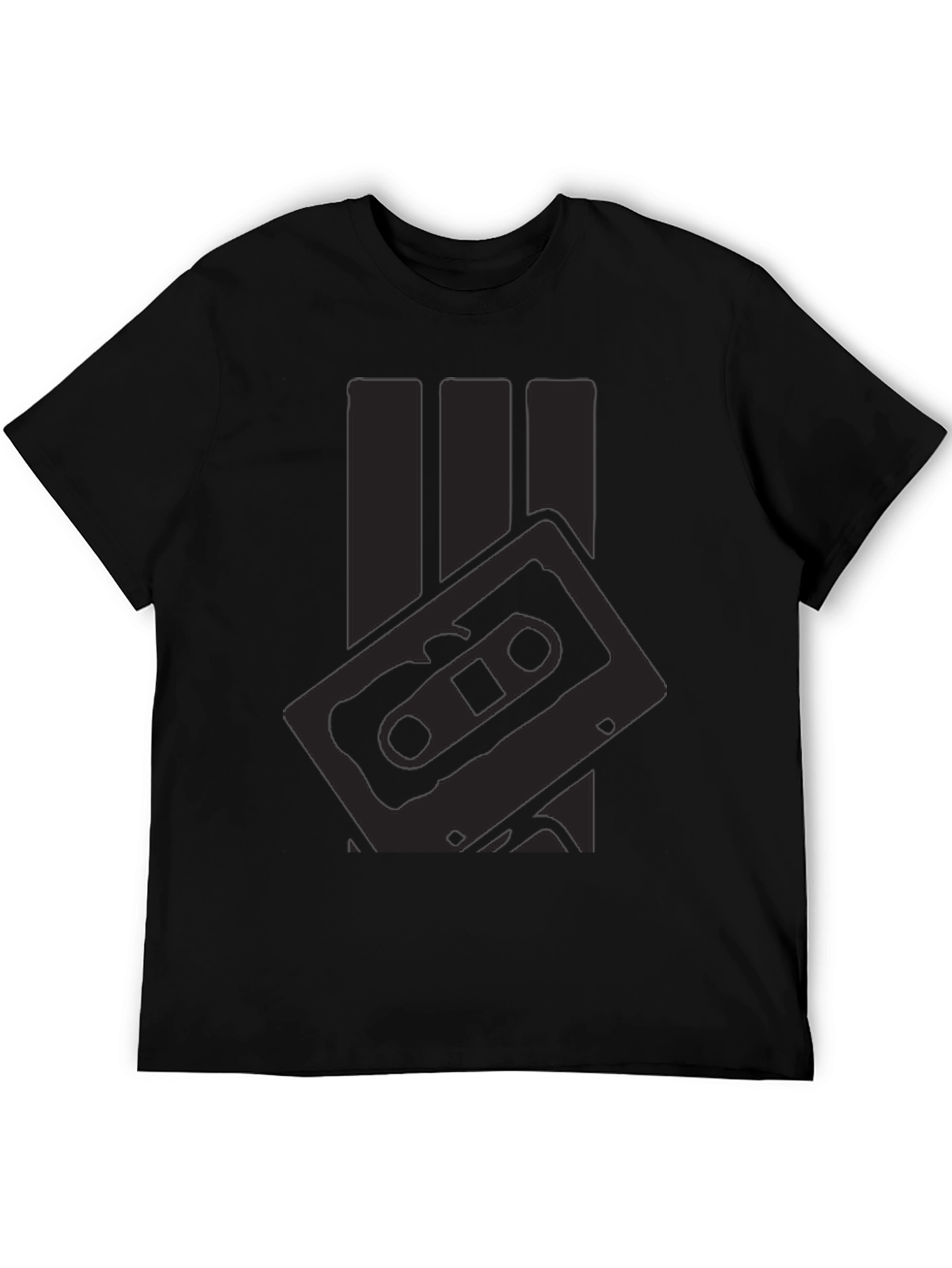 Retro Cassette Tape Graphic Tee - Black