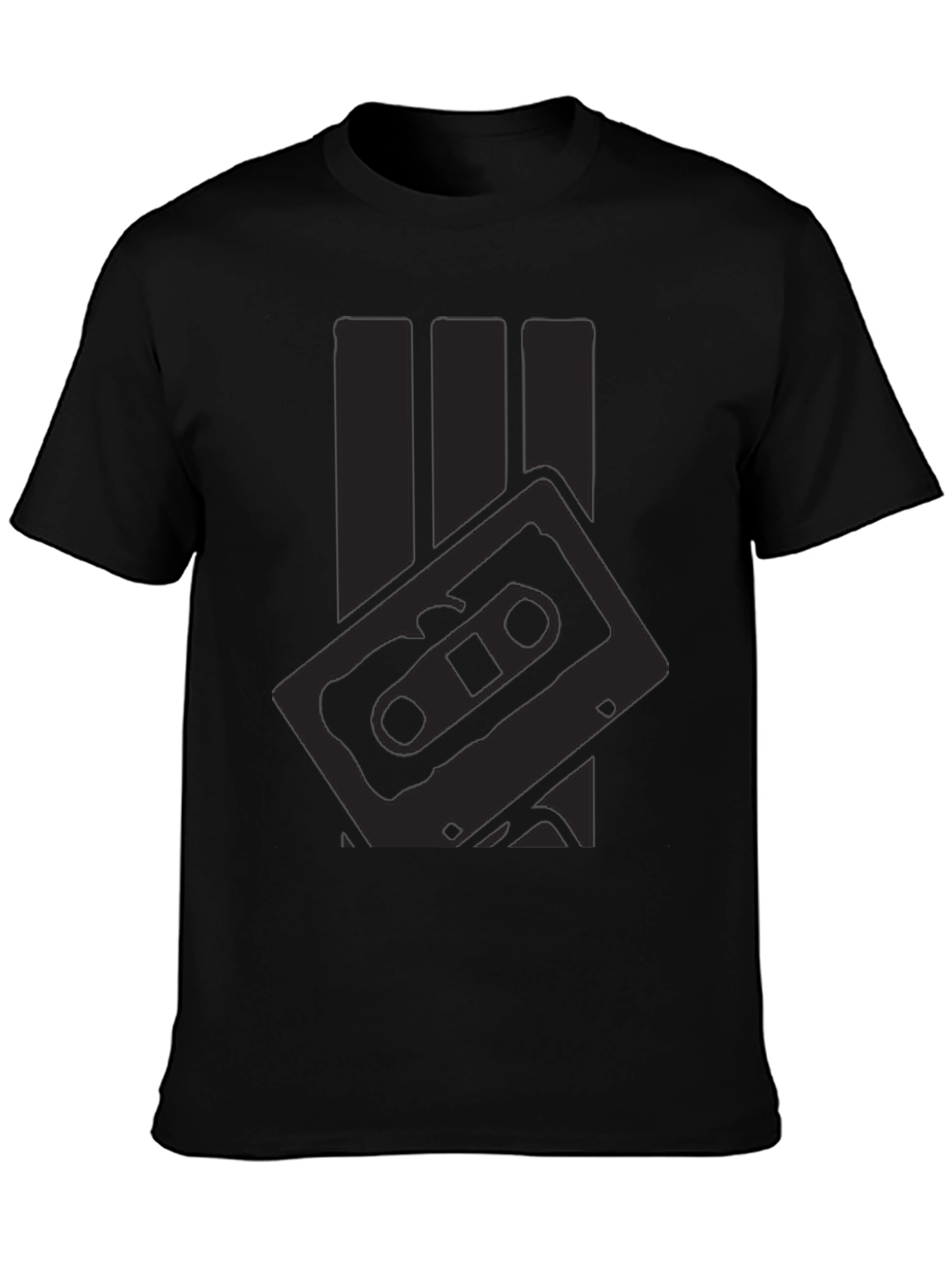 Retro Cassette Tape Graphic Tee - Black