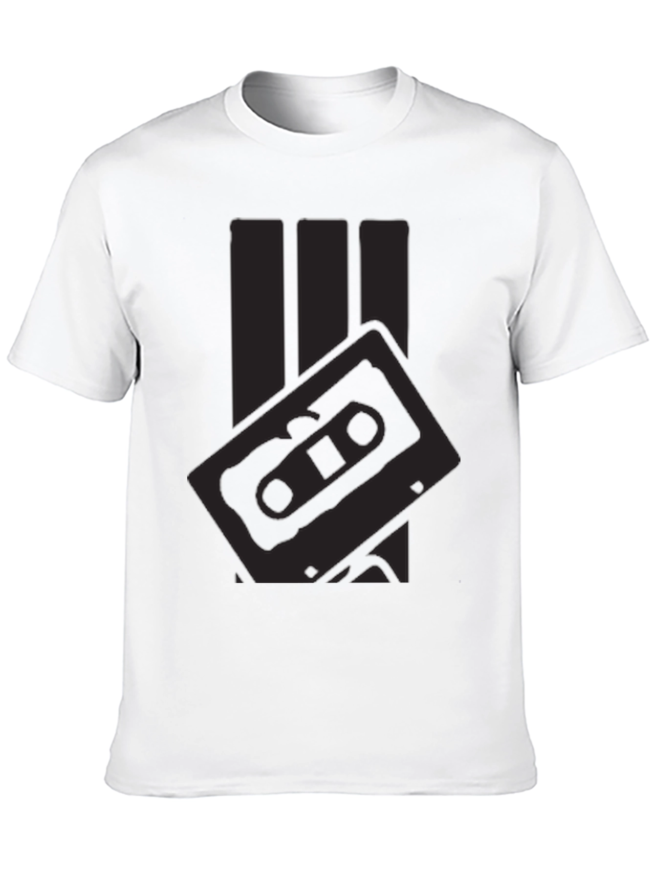 Retro Cassette Tape Graphic Tee - Black