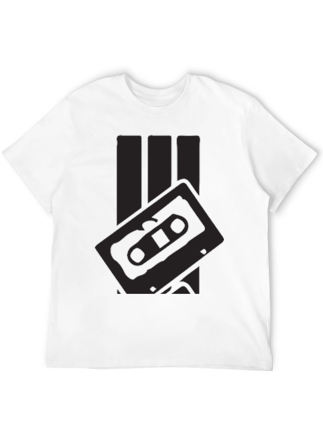 Retro Cassette Tape Graphic Tee - Black