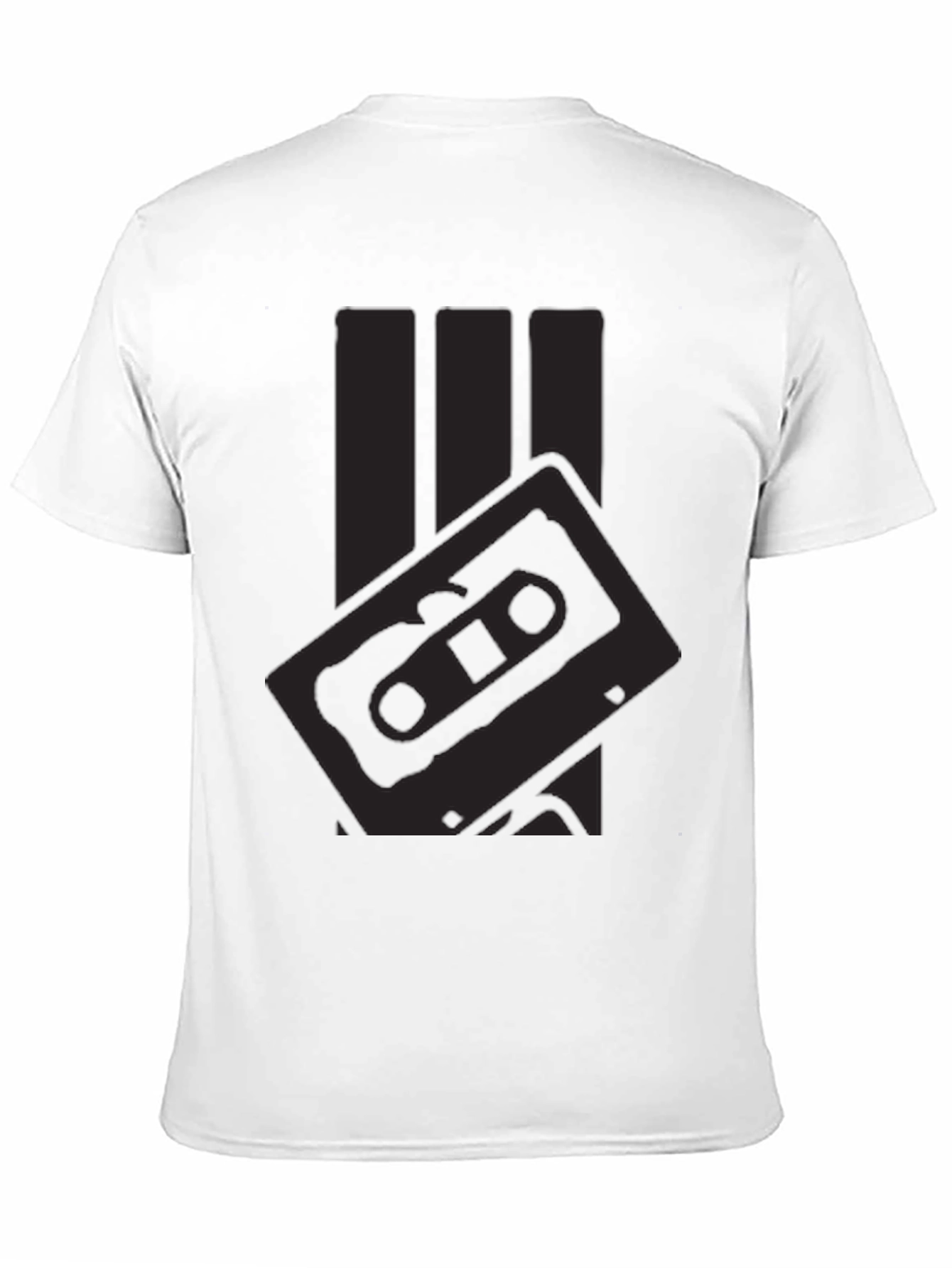 Retro Cassette Tape Graphic Tee - Black