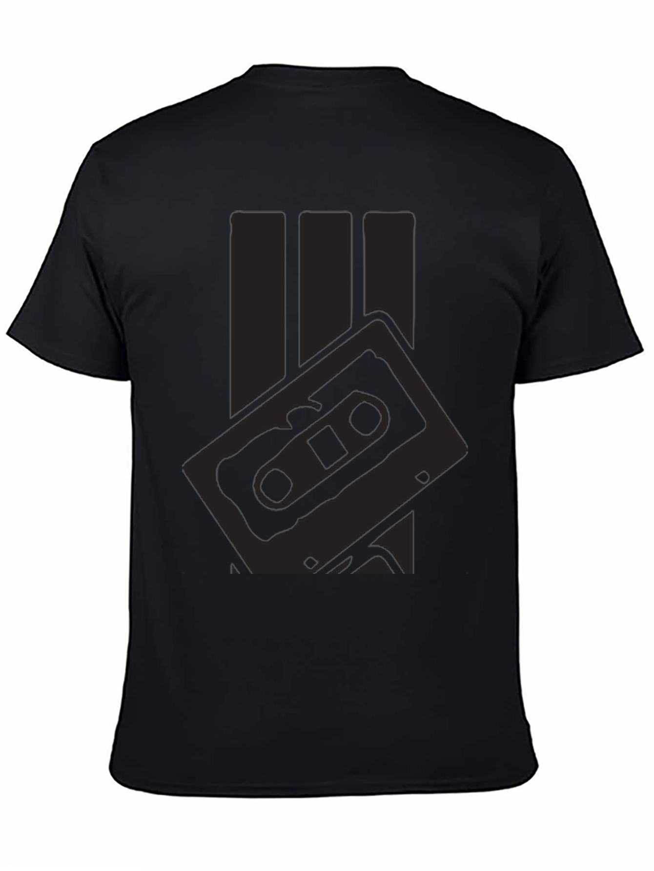 Retro Cassette Tape Graphic Tee - Black