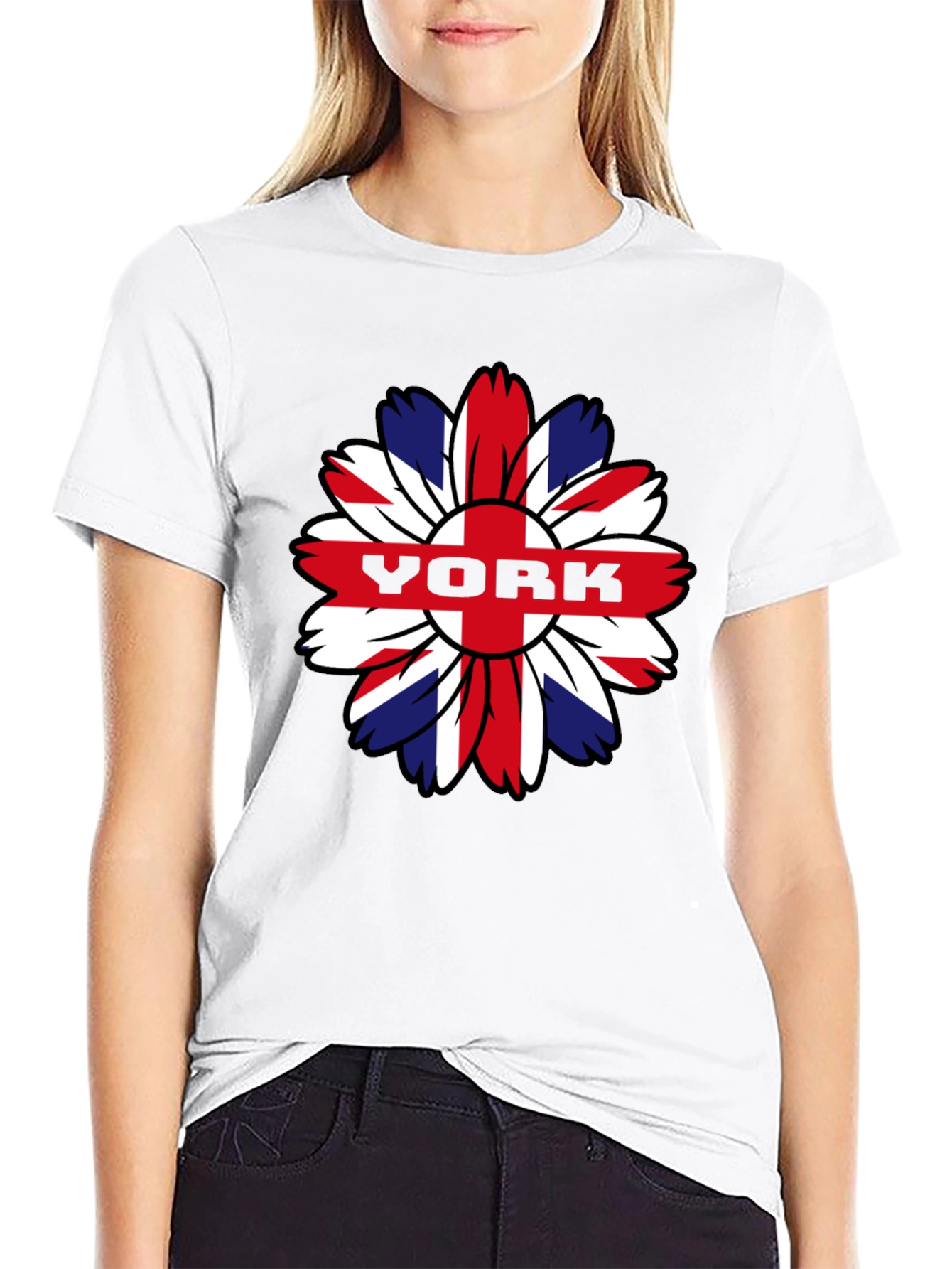 York Flower Graphic T-Shirt - Union Jack Style