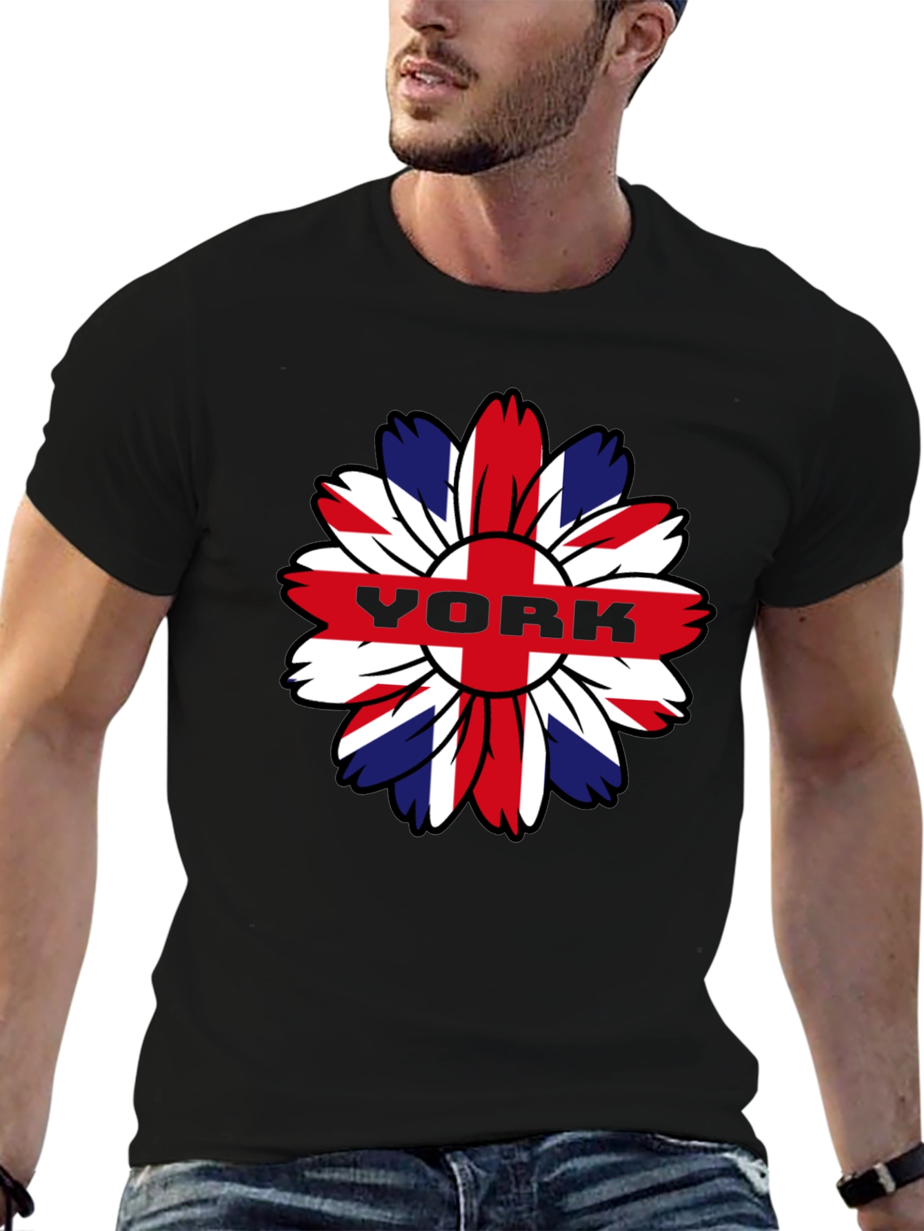 York Flower Graphic T-Shirt - Union Jack Style