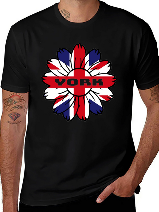 York Flower Graphic T-Shirt - Union Jack Style